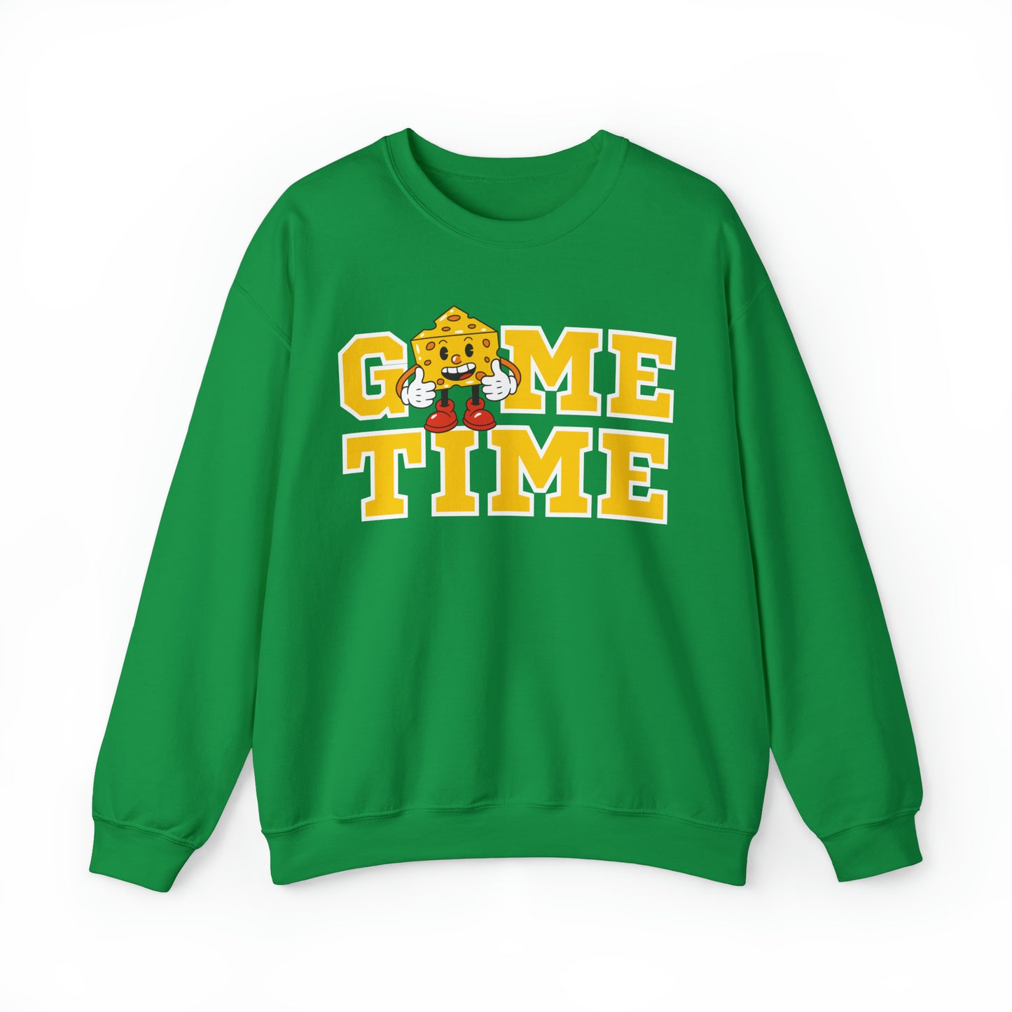 Game Time Cheesehead Crewneck, Green and Gold Football Fan Sweatshirt, Green Bay Packers Team Shirt, Cute Wisconsin Girl Apparel