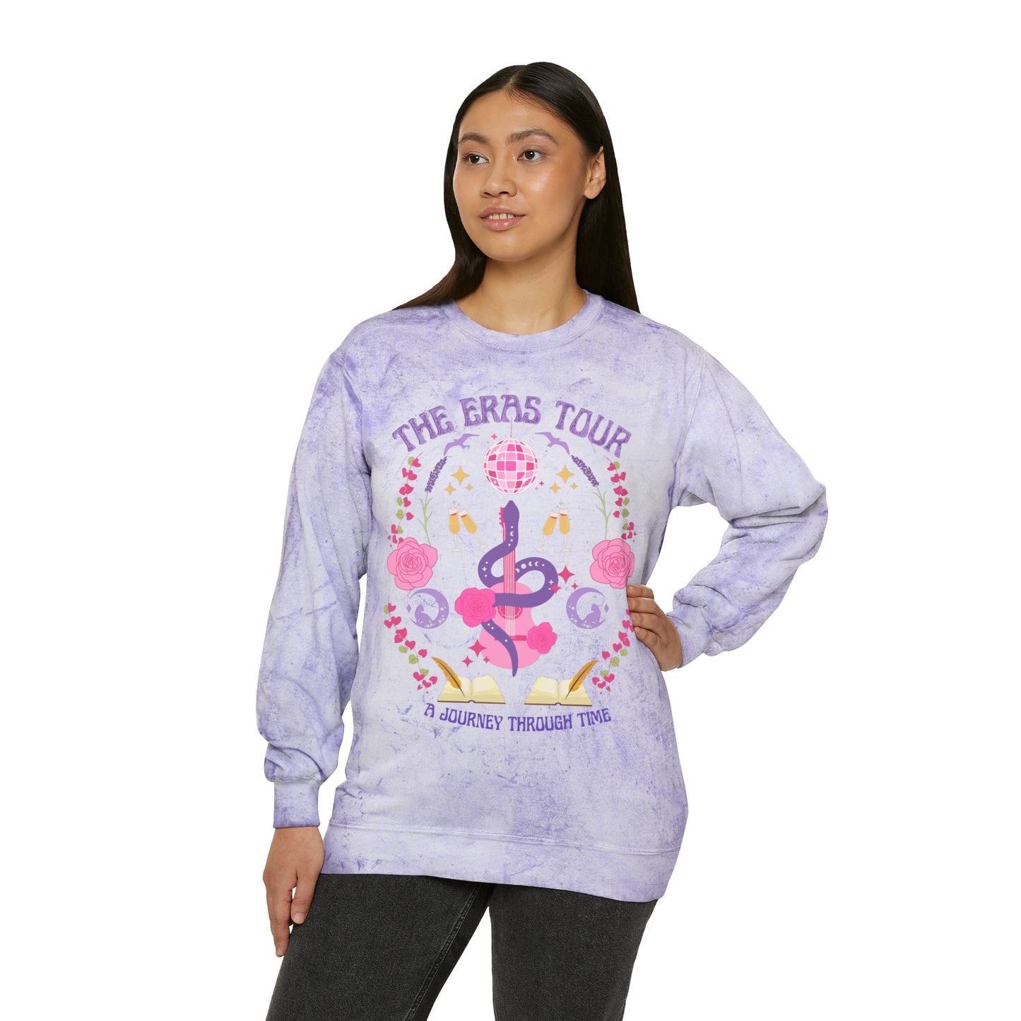 Eras Tour Inspired Concert Poster Crewneck Tie-dye Sweatshirt