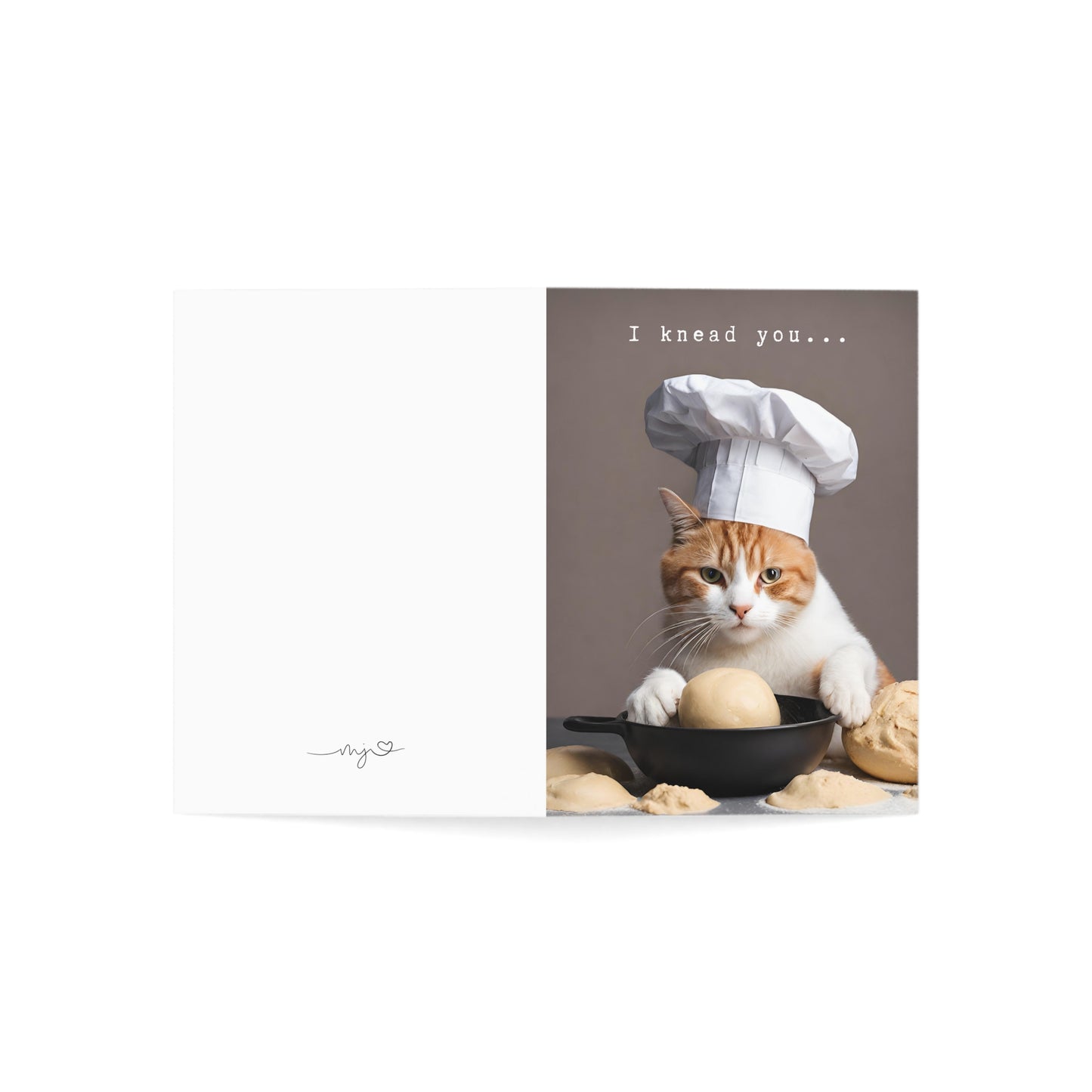 I Knead You - Funny Cat Lover Valentine's Day Greeting Cards (1, 10, 30, and 50pcs)