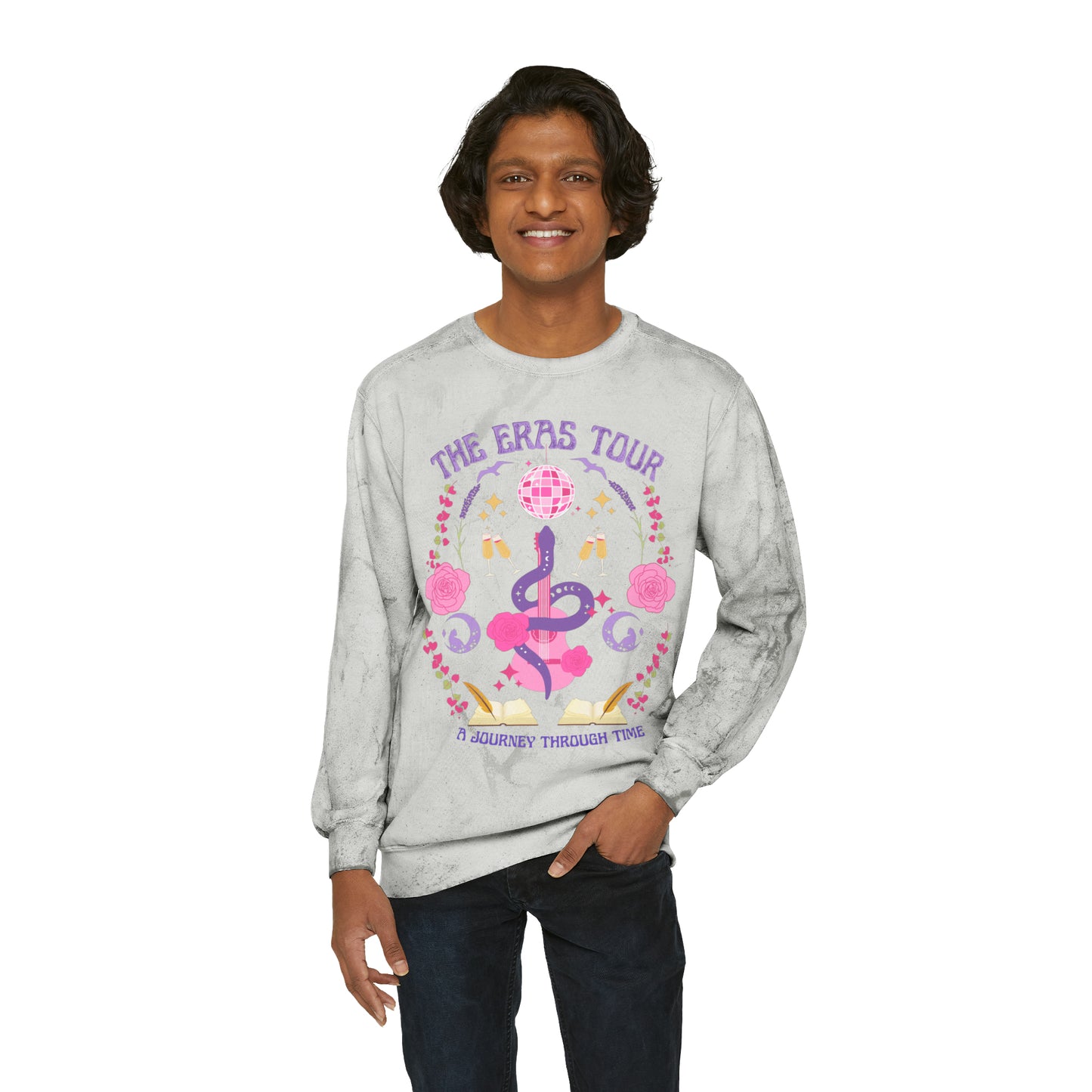 Eras Tour Inspired Concert Poster Crewneck Tie-dye Sweatshirt