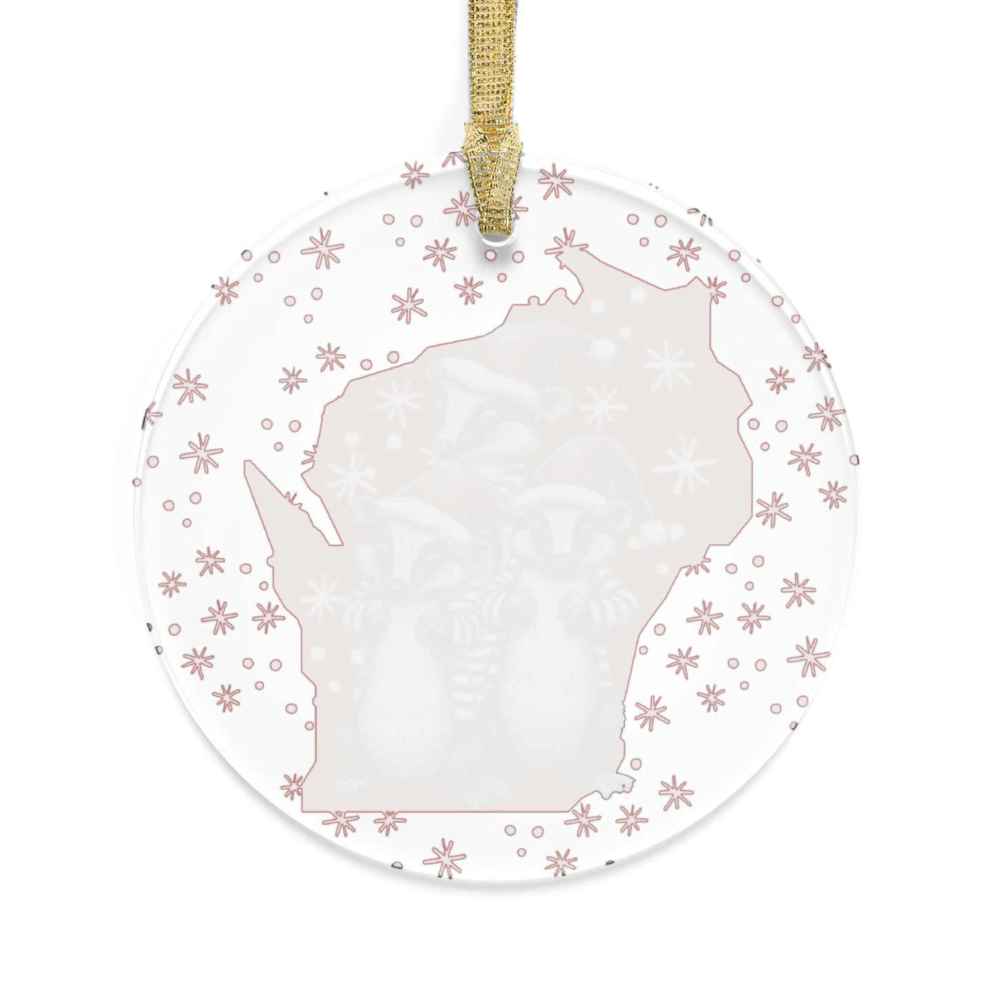 Wisconsin Christmas Badger Acrylic Holiday Ornament