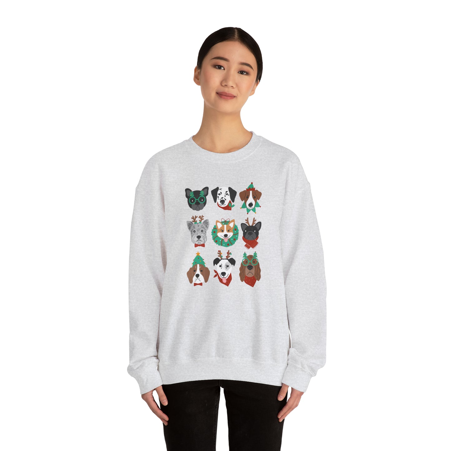 Festive Christmas Dogs Crewneck Sweatshirt