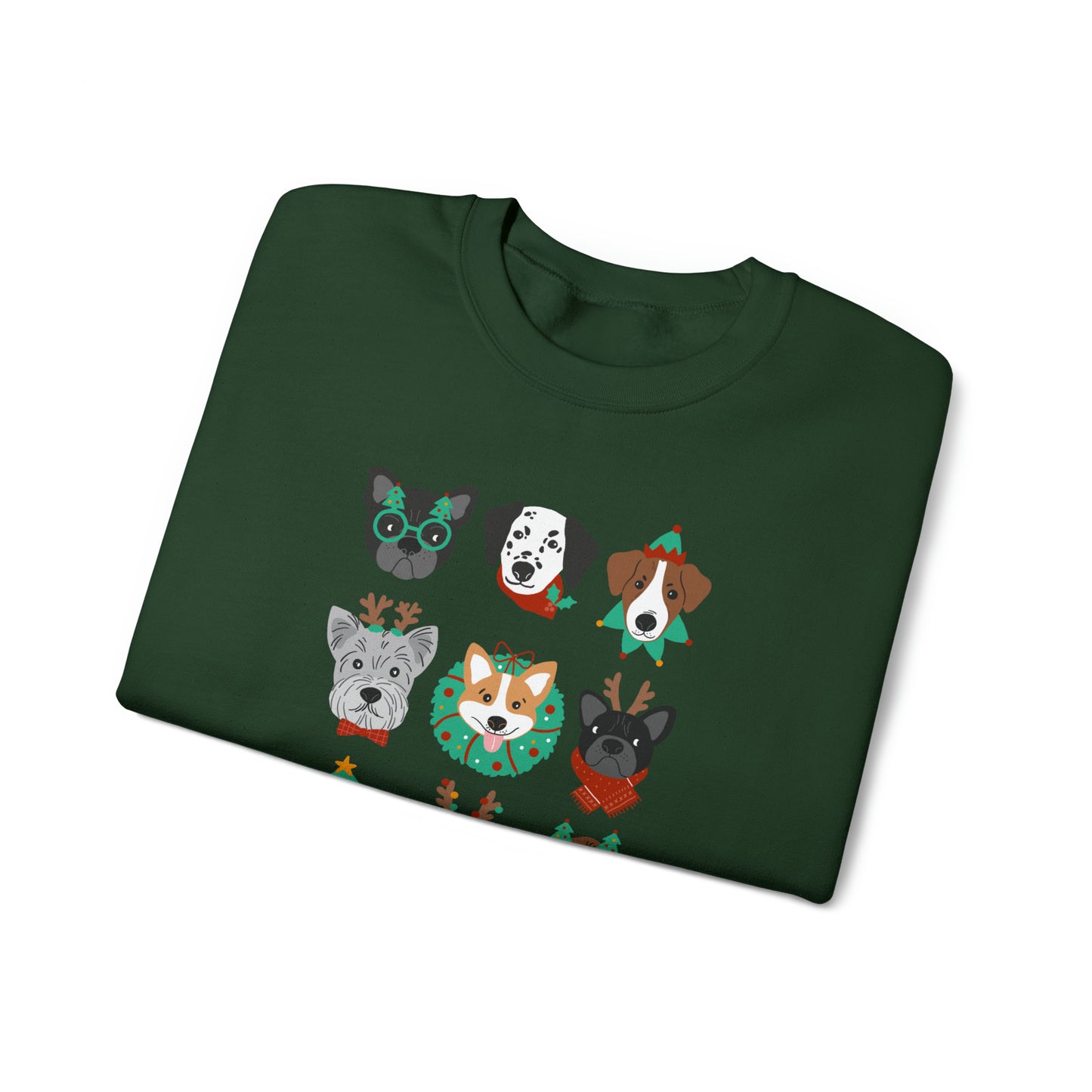 Festive Christmas Dogs Crewneck Sweatshirt