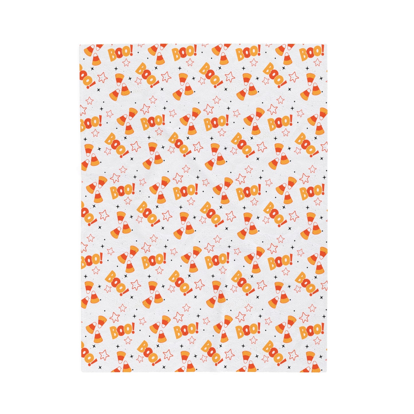 BOO Candy Corn Velveteen Blanket, Plush Halloween Throw Blanket