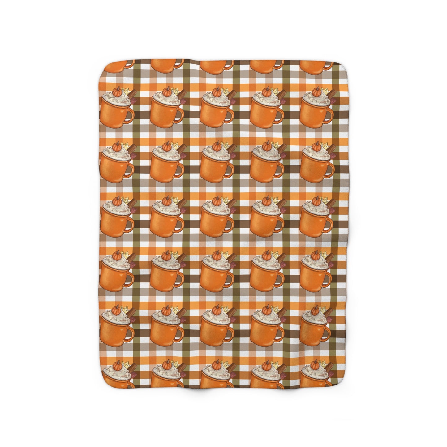 Pumpkin Spice Latte Sherpa Fleece Blanket