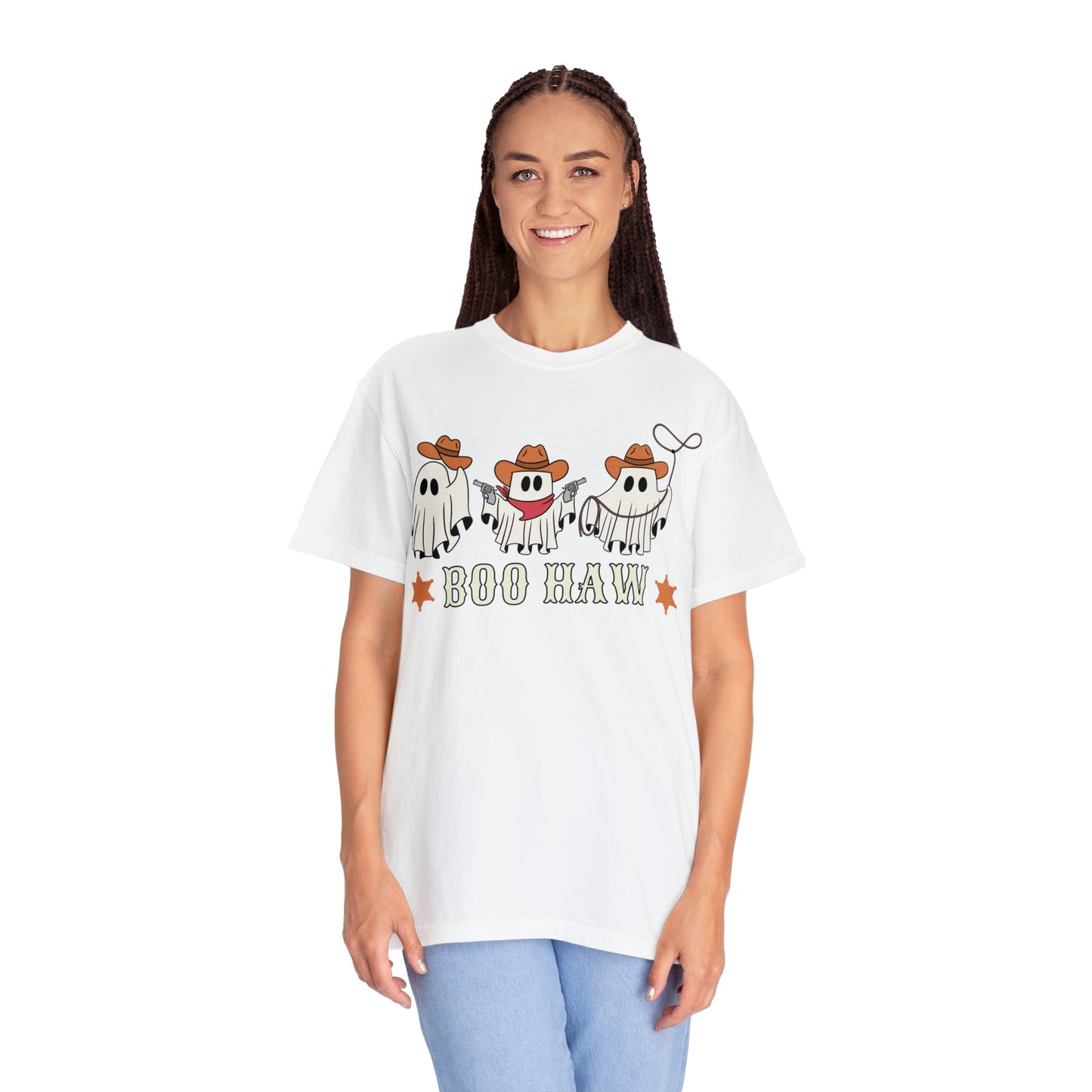 Country Western Cowboy Ghosts Tee - 'Boo Haw' Comfort Colors T-Shirt