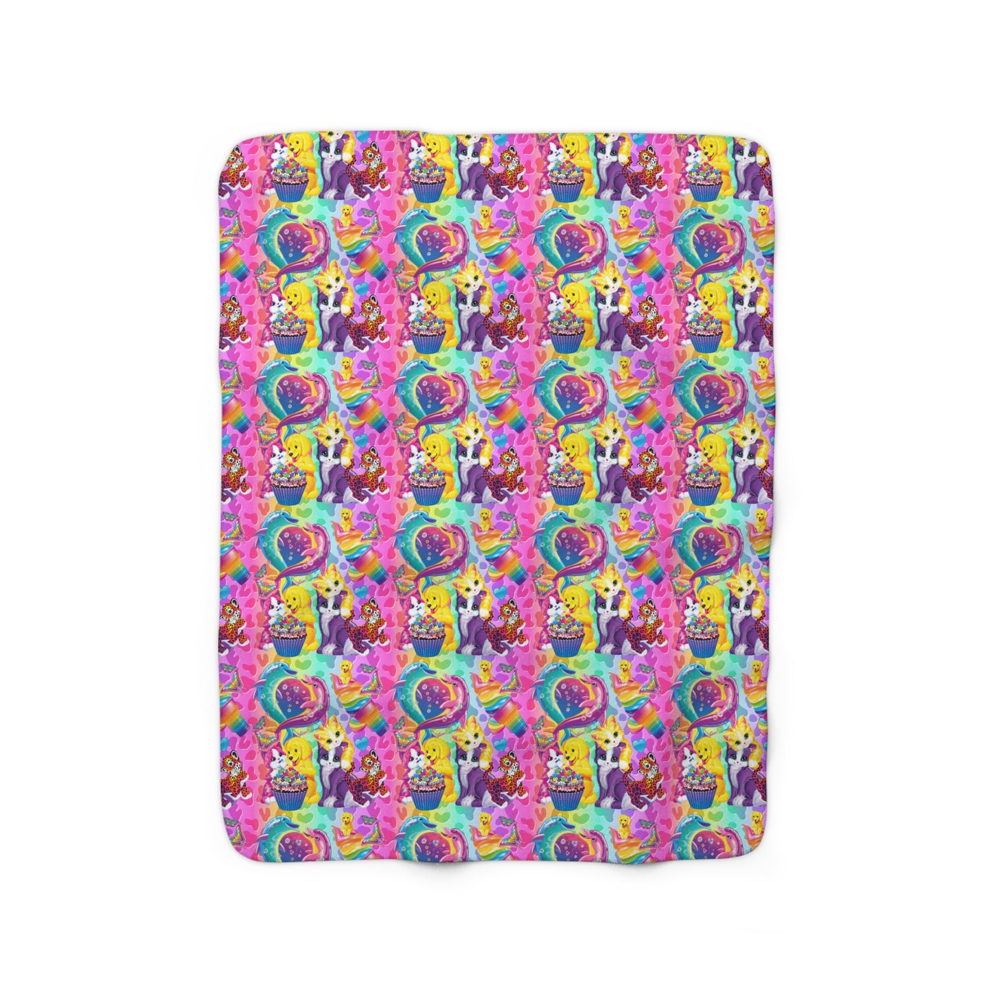 Neon Rainbow 90’s Girl Sherpa Fleece Blanket