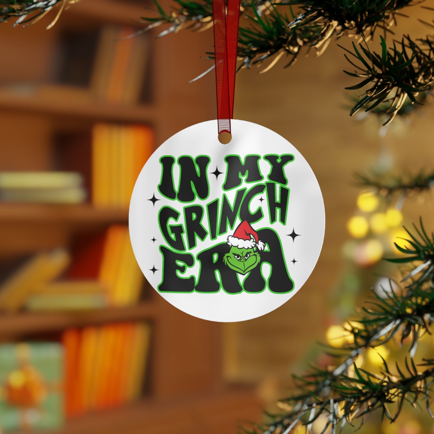 Green Christmas Monster Metal Ornaments