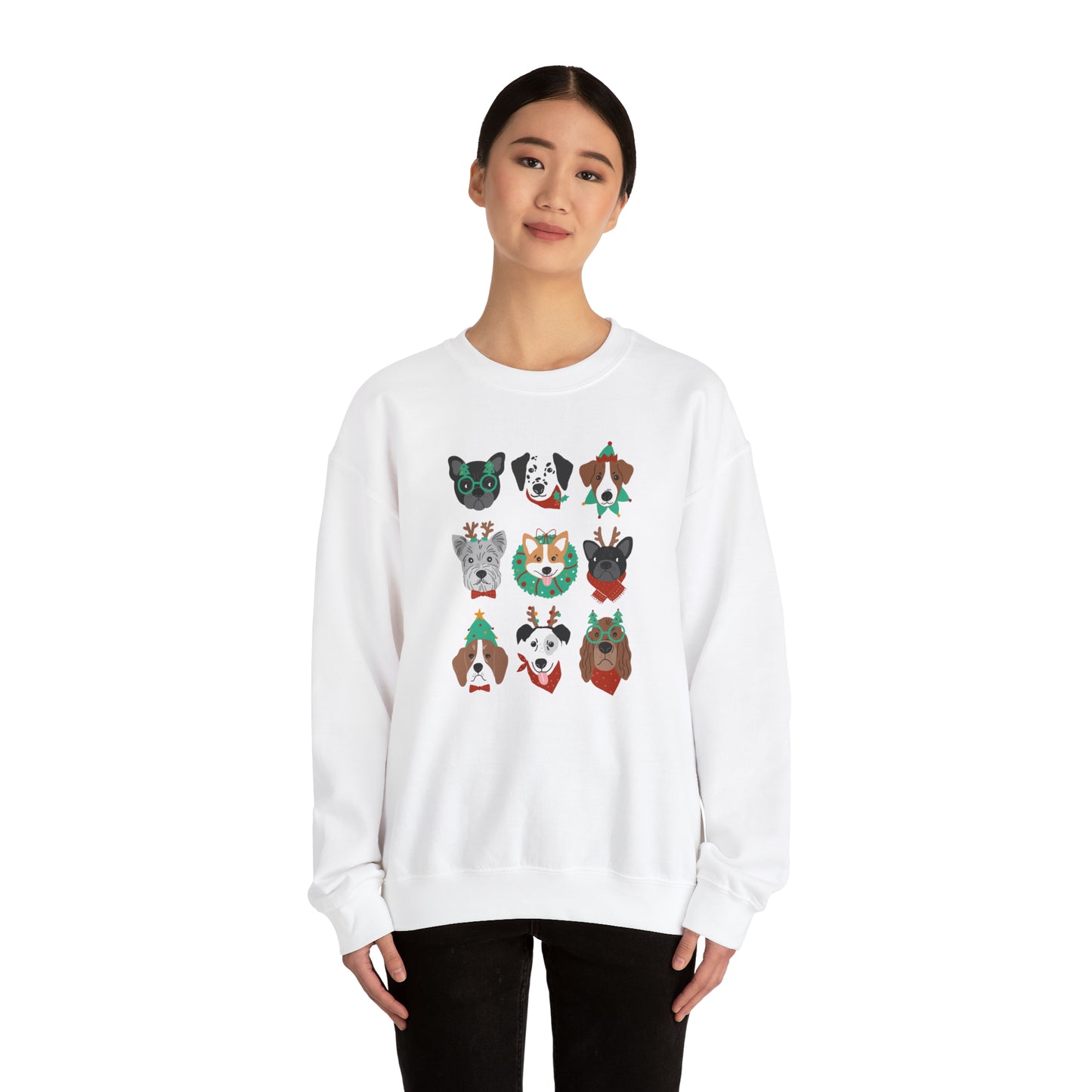 Festive Christmas Dogs Crewneck Sweatshirt