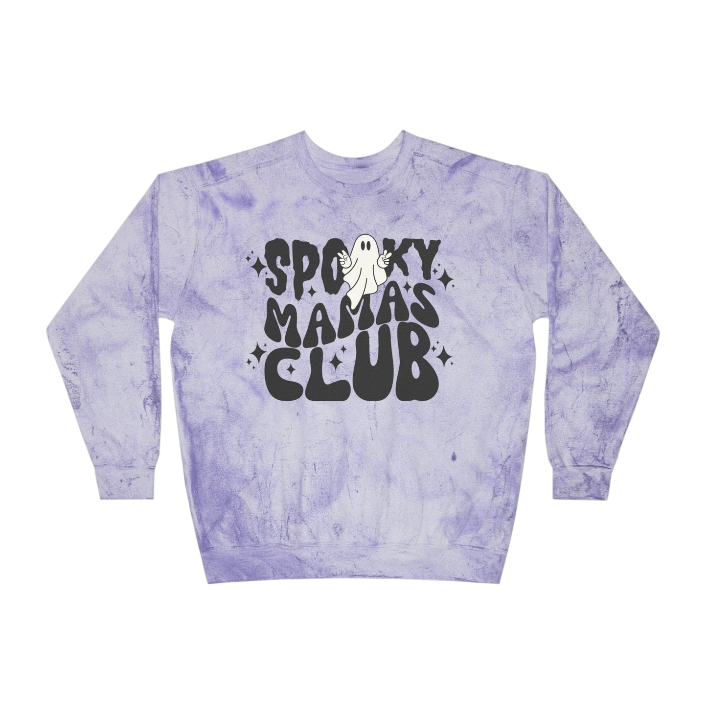 Spooky Mamas Club Crewneck, Acid Wash Tie Dye Halloween Sweatshirt