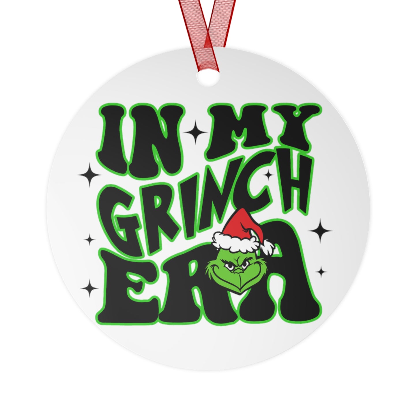 Green Christmas Monster Metal Ornaments