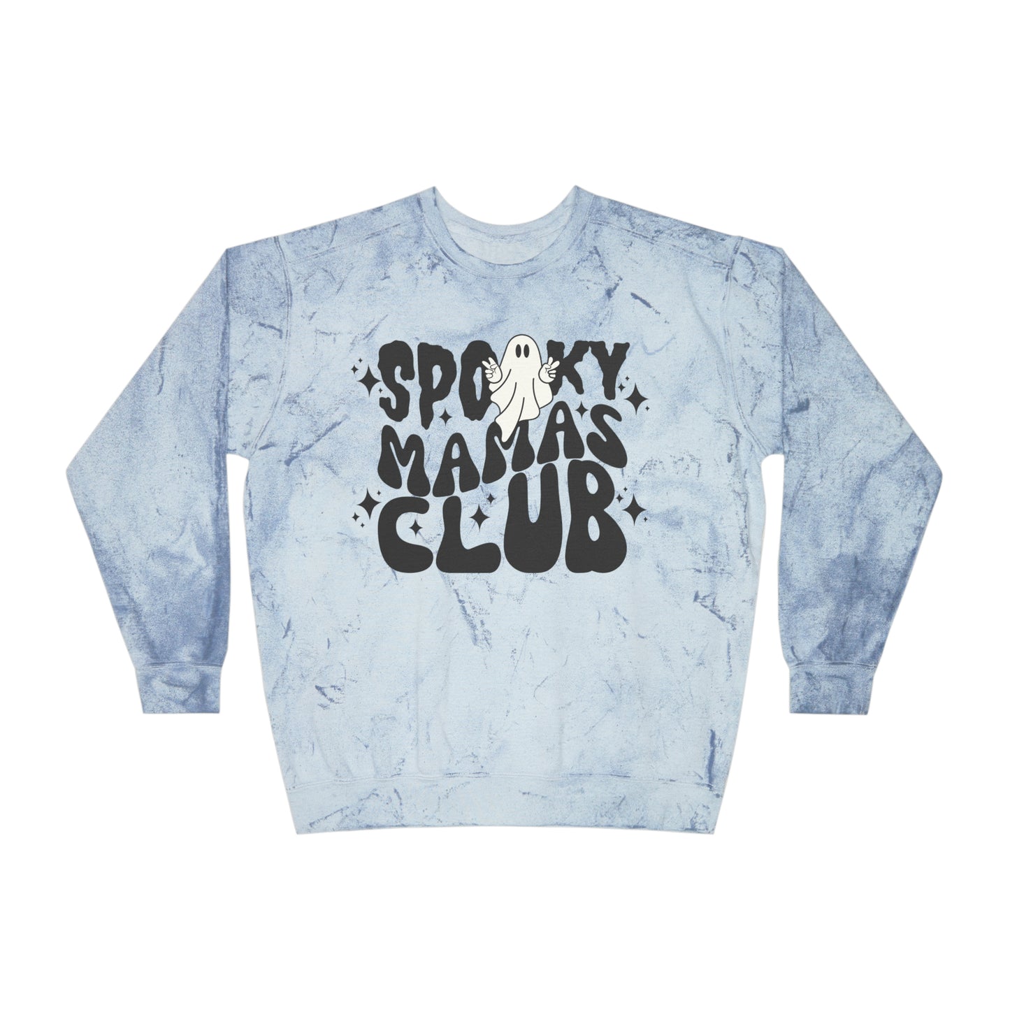 Spooky Mamas Club Crewneck, Acid Wash Tie Dye Halloween Sweatshirt