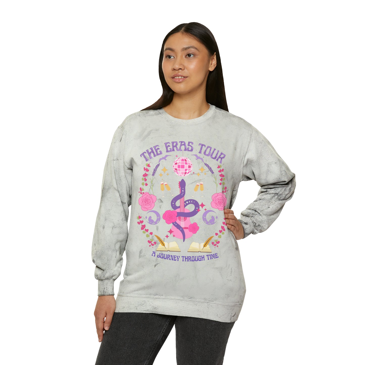 Eras Tour Inspired Concert Poster Crewneck Tie-dye Sweatshirt