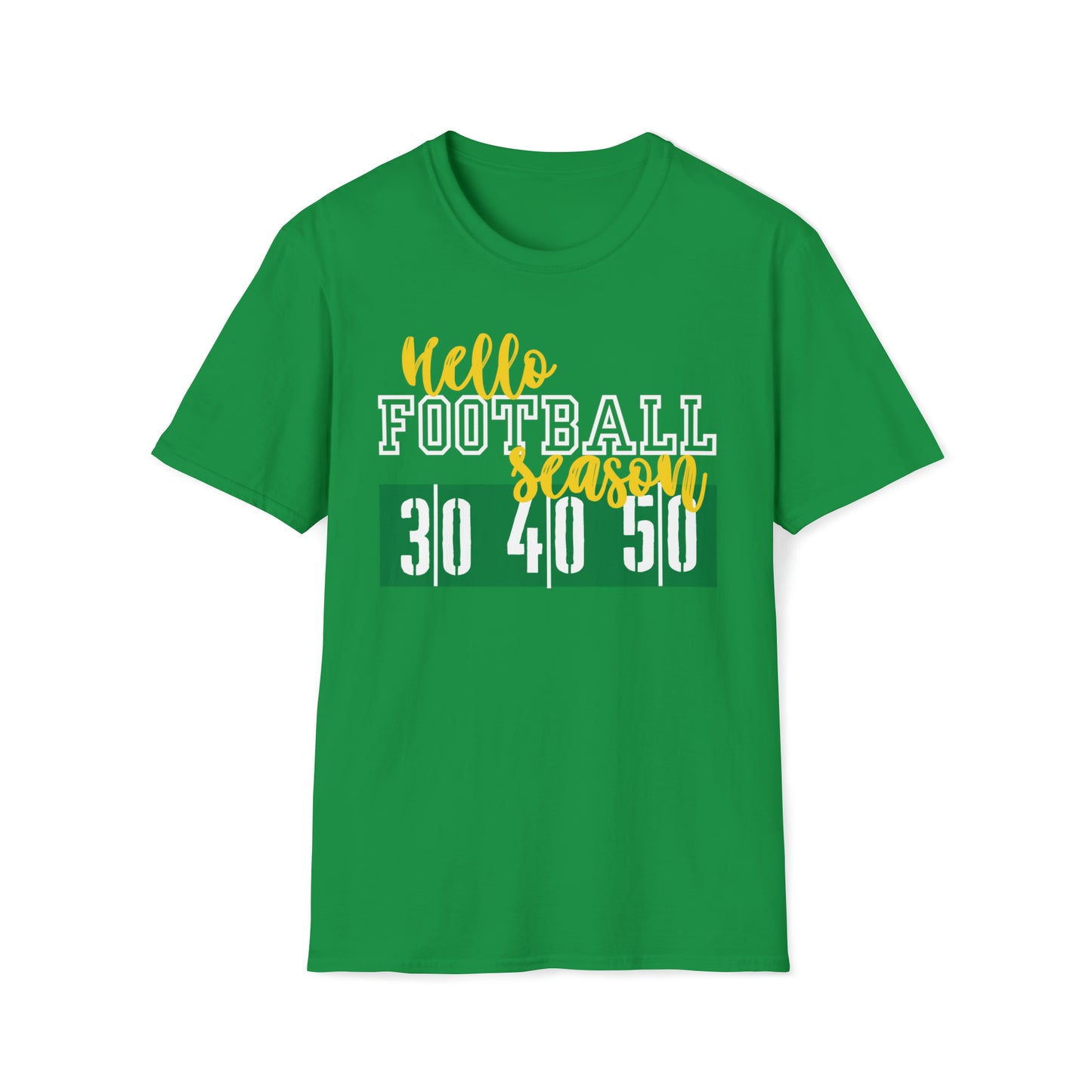 'Hello Football Season' Green and Gold Packers Softstyle T-Shirt