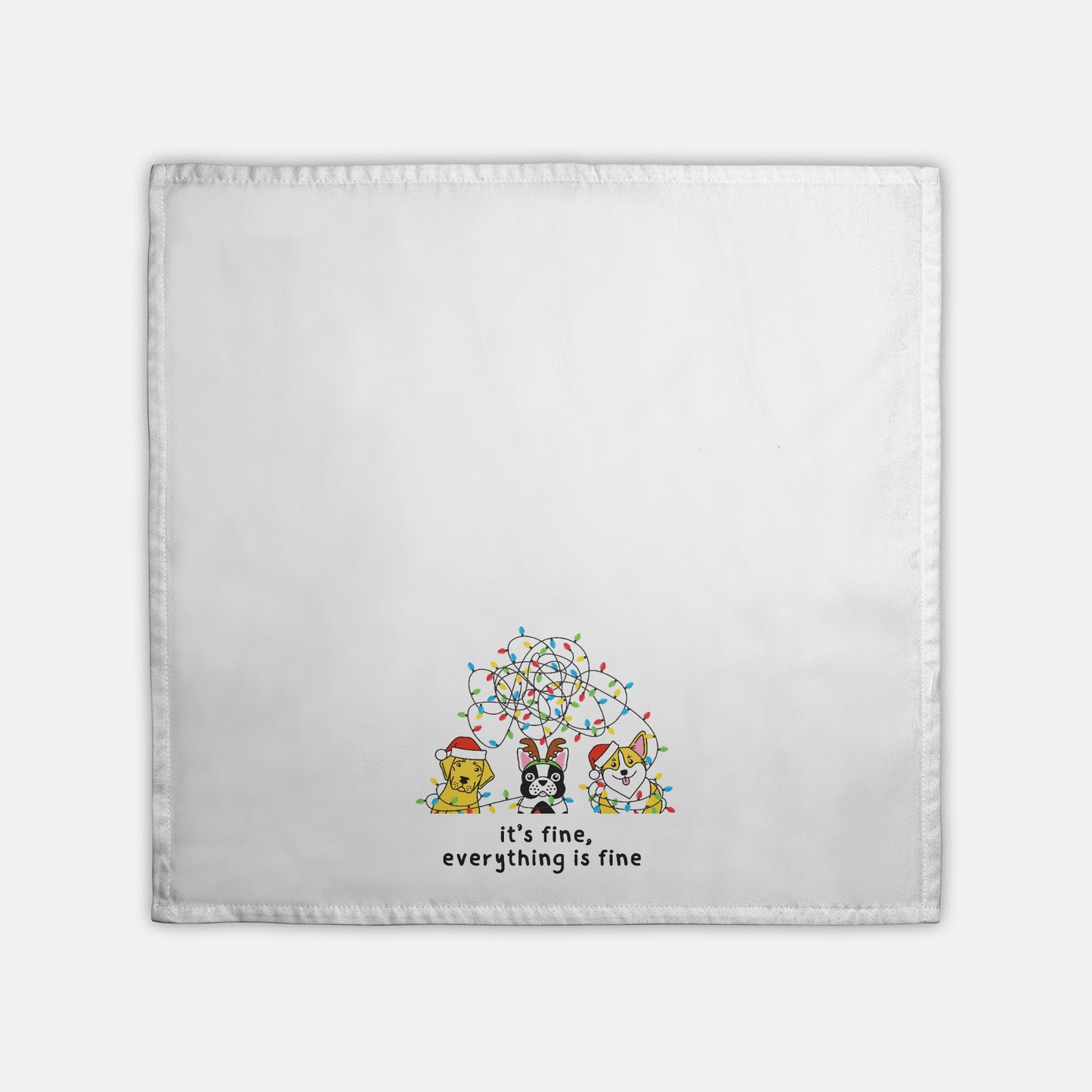 Everything is Fine Christmas Hostess Towel, Holiday Tea Towel