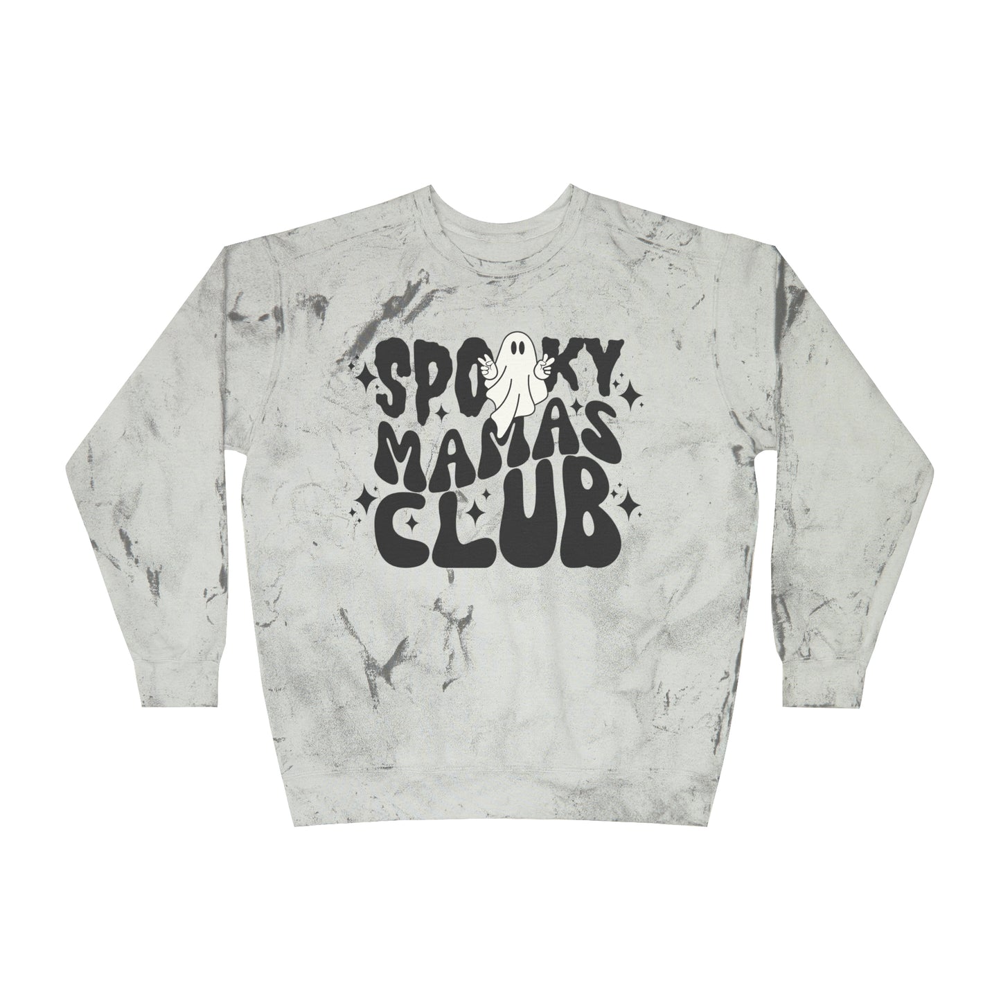 Spooky Mamas Club Crewneck, Acid Wash Tie Dye Halloween Sweatshirt