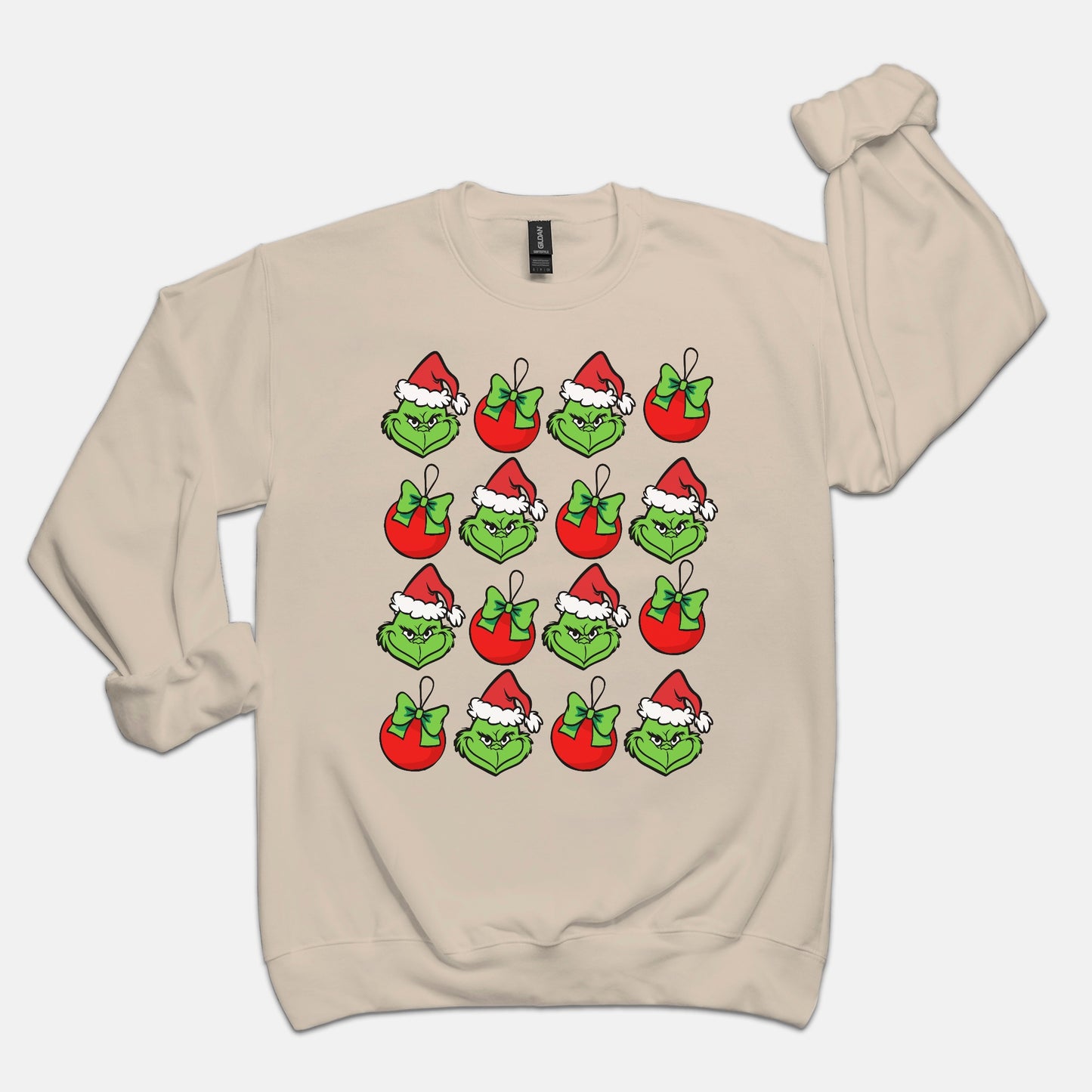 Green Christmas Monster Holiday Ornament Crewneck Sweatshirt