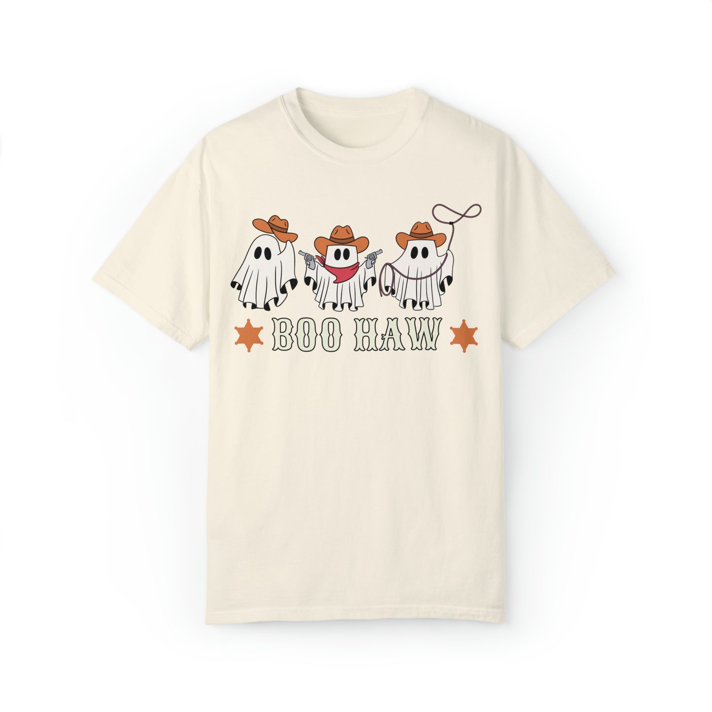 Country Western Cowboy Ghosts Tee - 'Boo Haw' Comfort Colors T-Shirt