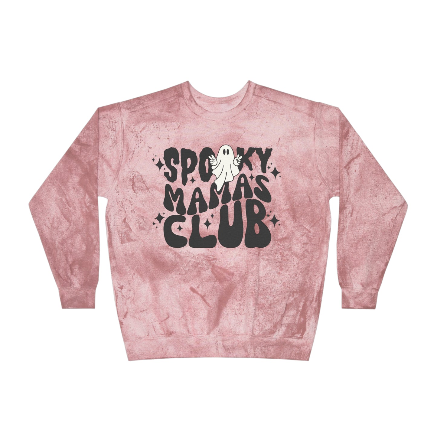 Spooky Mamas Club Crewneck, Acid Wash Tie Dye Halloween Sweatshirt