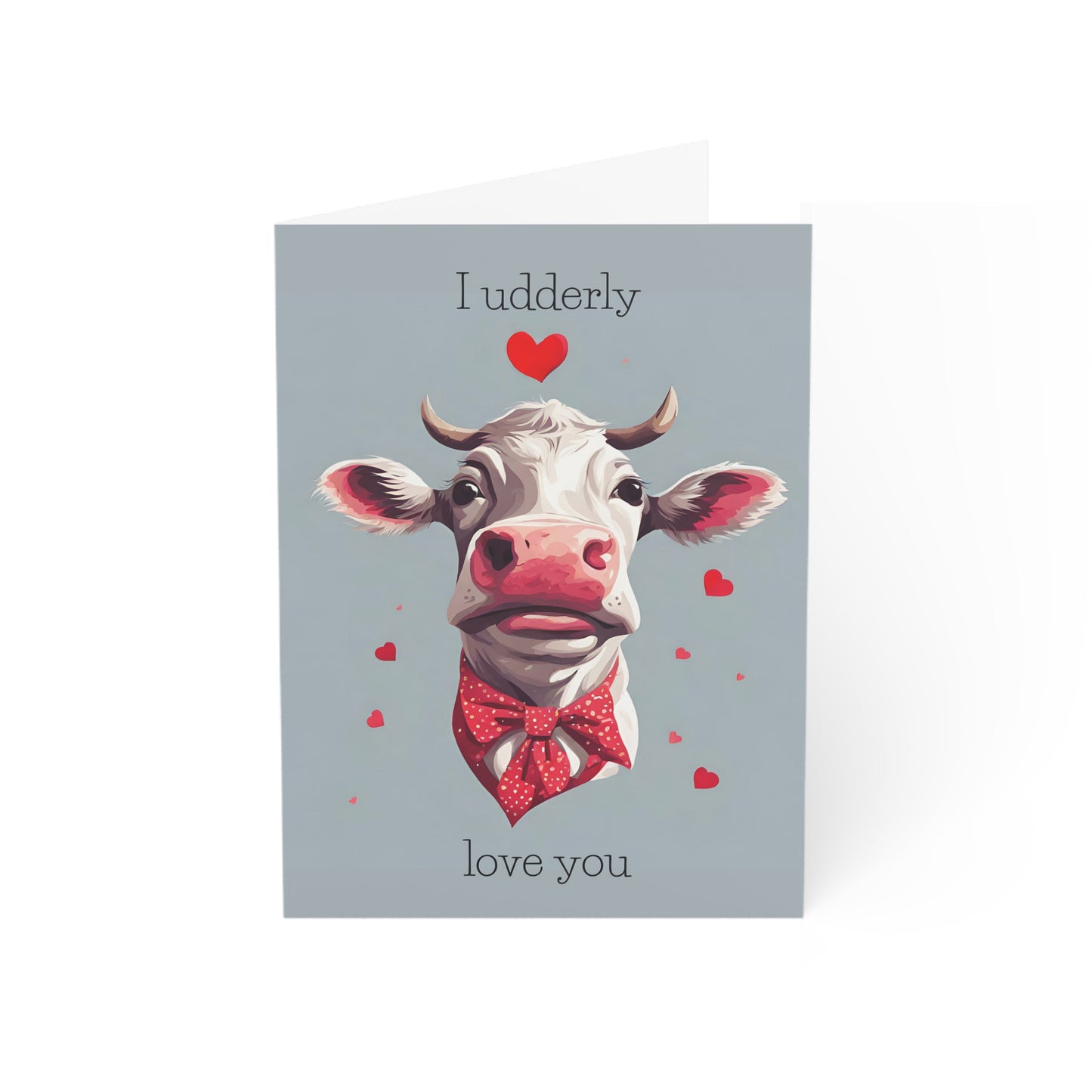 I Udderly Love You - Cute Cow Valentine's Day Greeting Cards (1, 10, 30, and 50pcs)