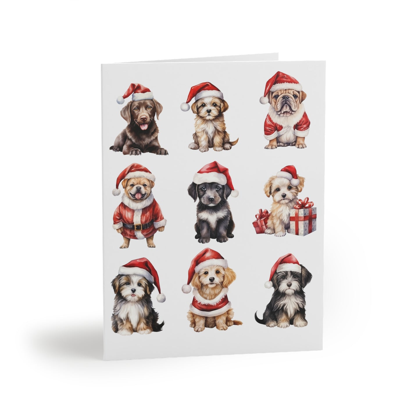 Merry Christmas Pups Greeting cards (8, 16, and 24 pcs)