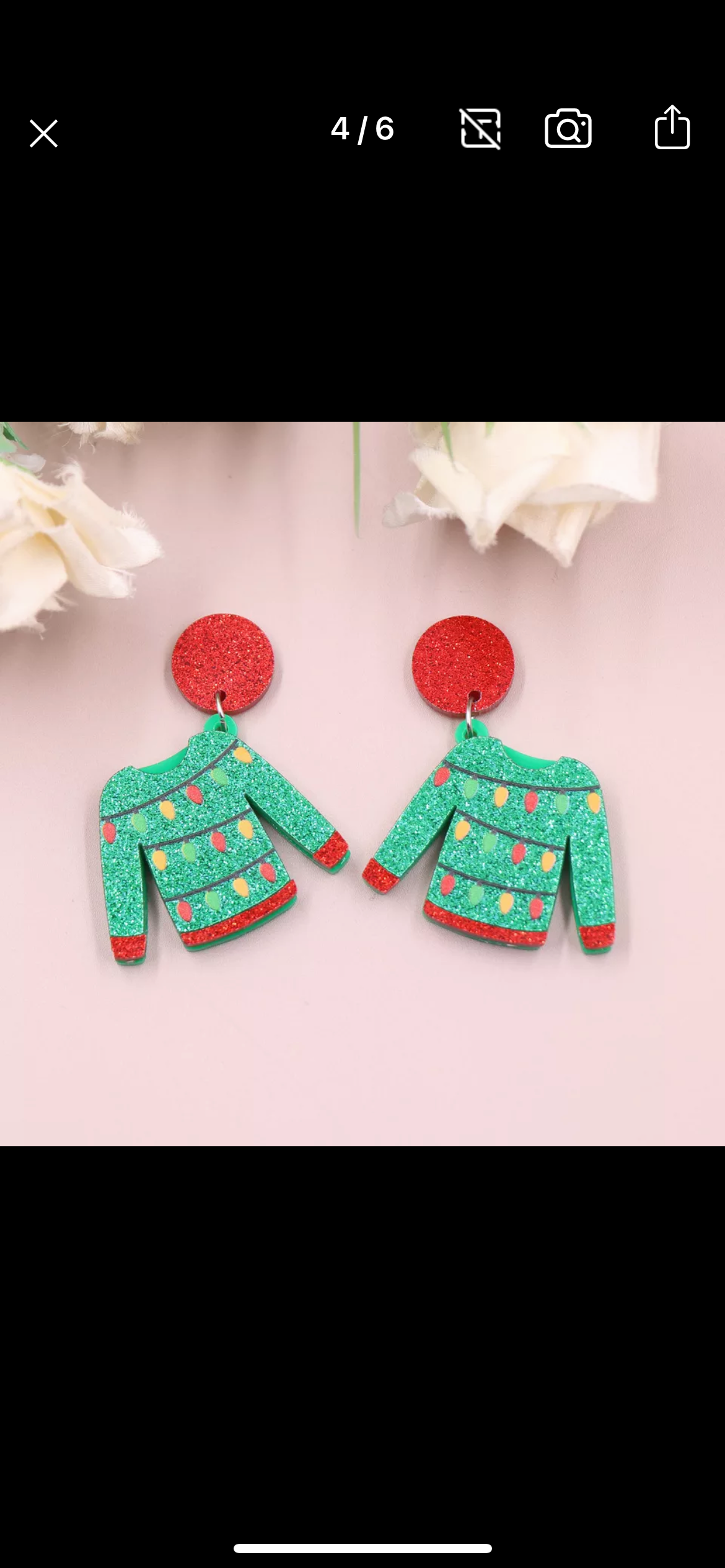 Festive Ugly Christmas Sweater Glitter Earrings