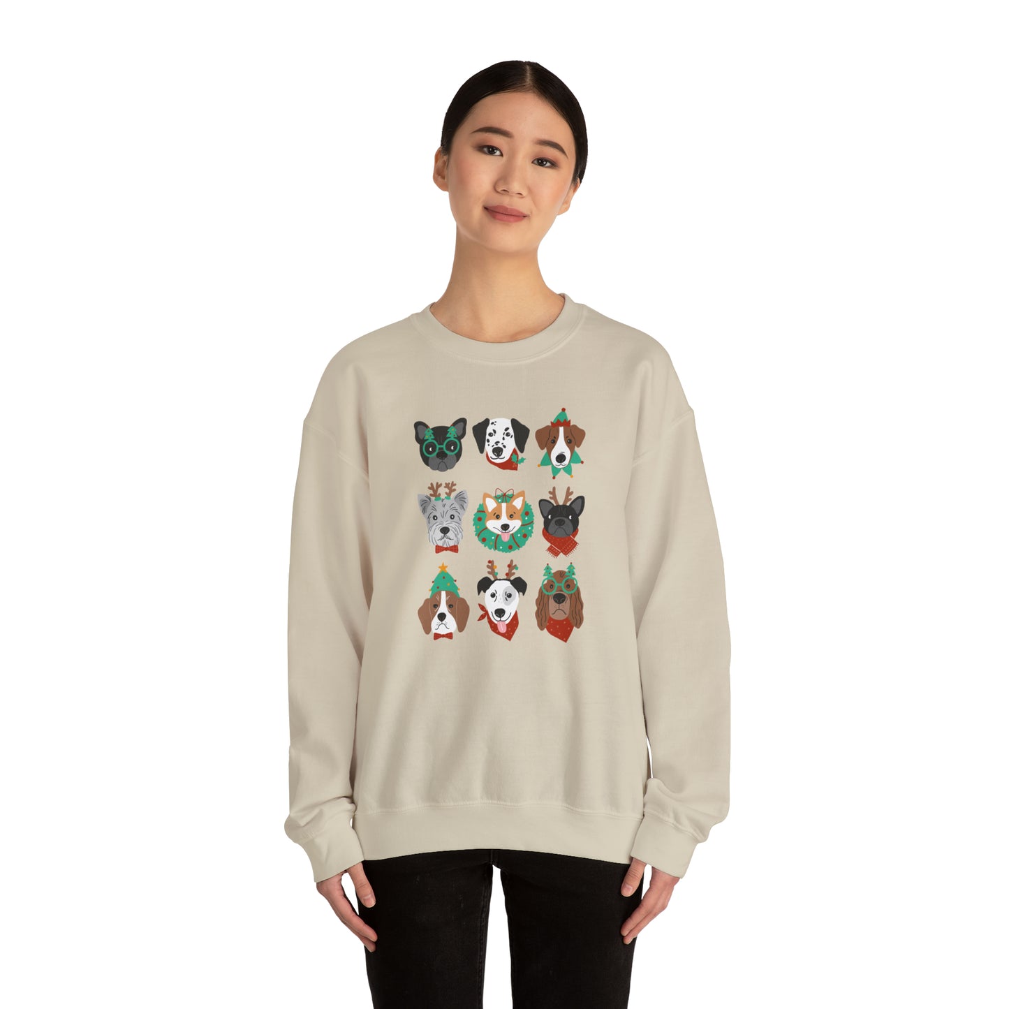 Festive Christmas Dogs Crewneck Sweatshirt