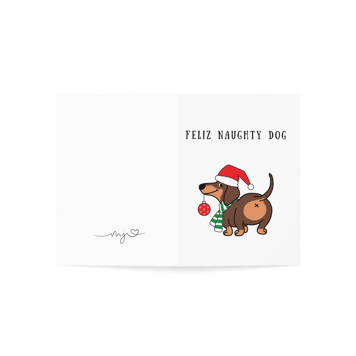 Feliz Naughty Dog Funny Christmas Greeting Cards (1, 10, 30, and 50pcs)