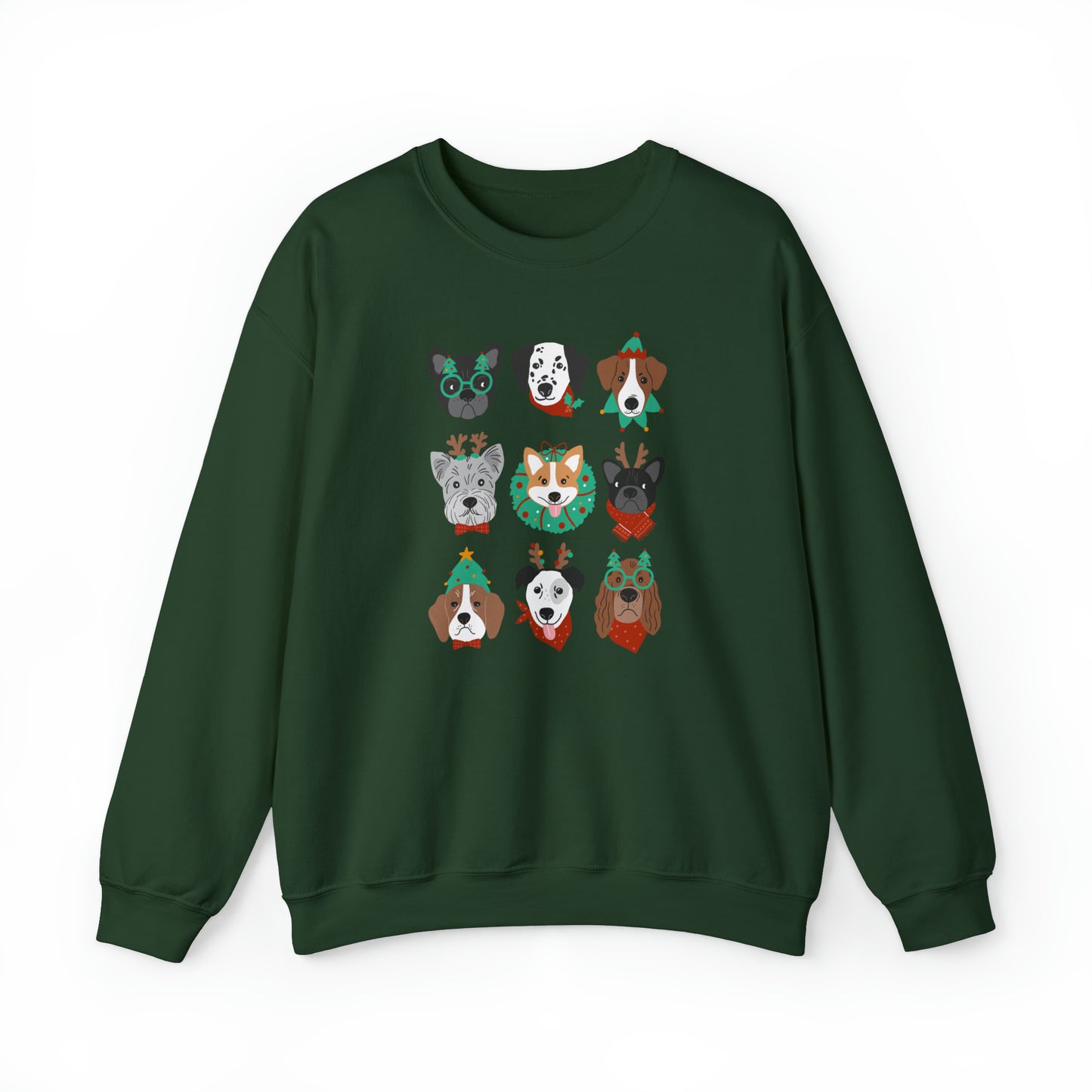 Festive Christmas Dogs Crewneck Sweatshirt