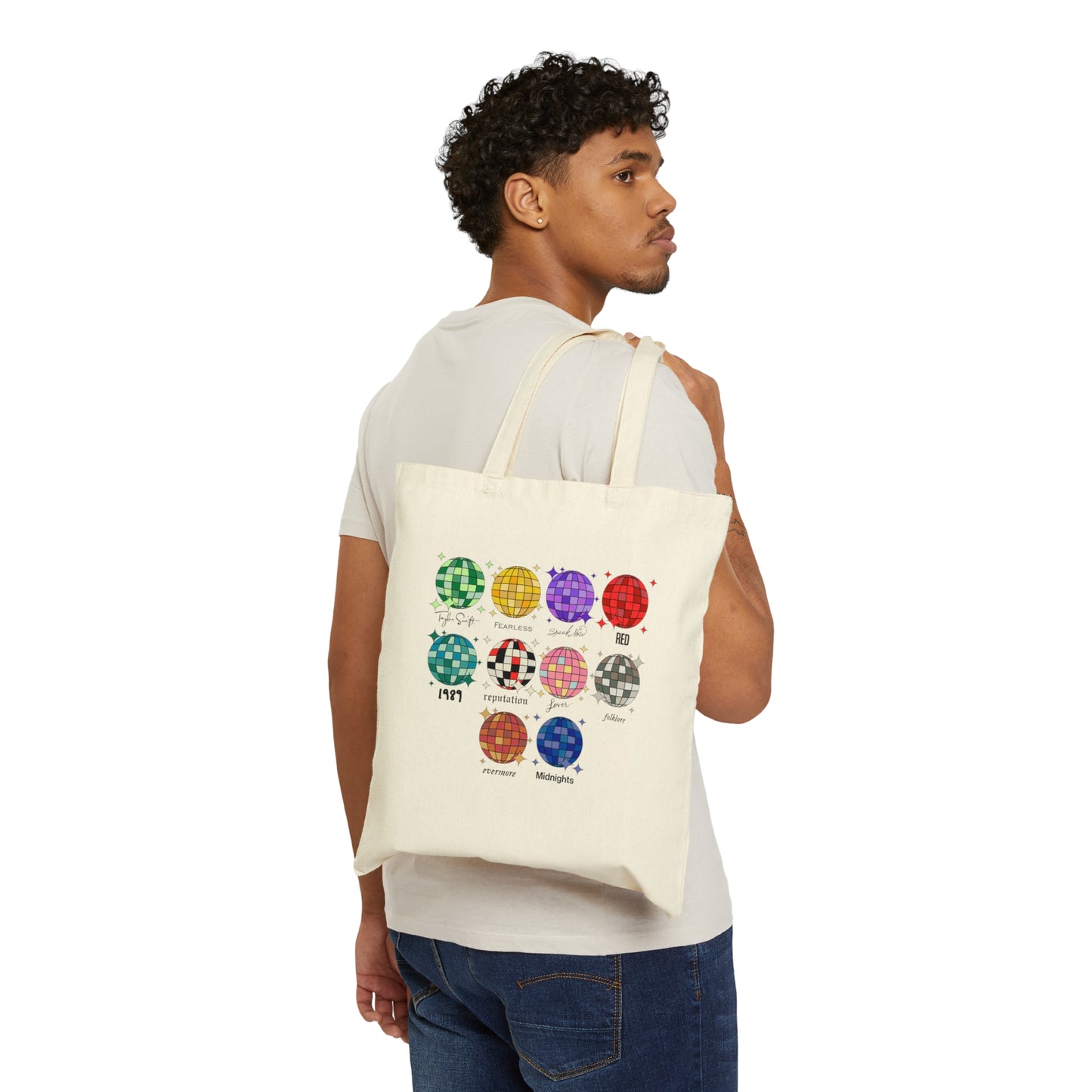 Eras Tour Inspired Disco Ball Canvas Tote Bag