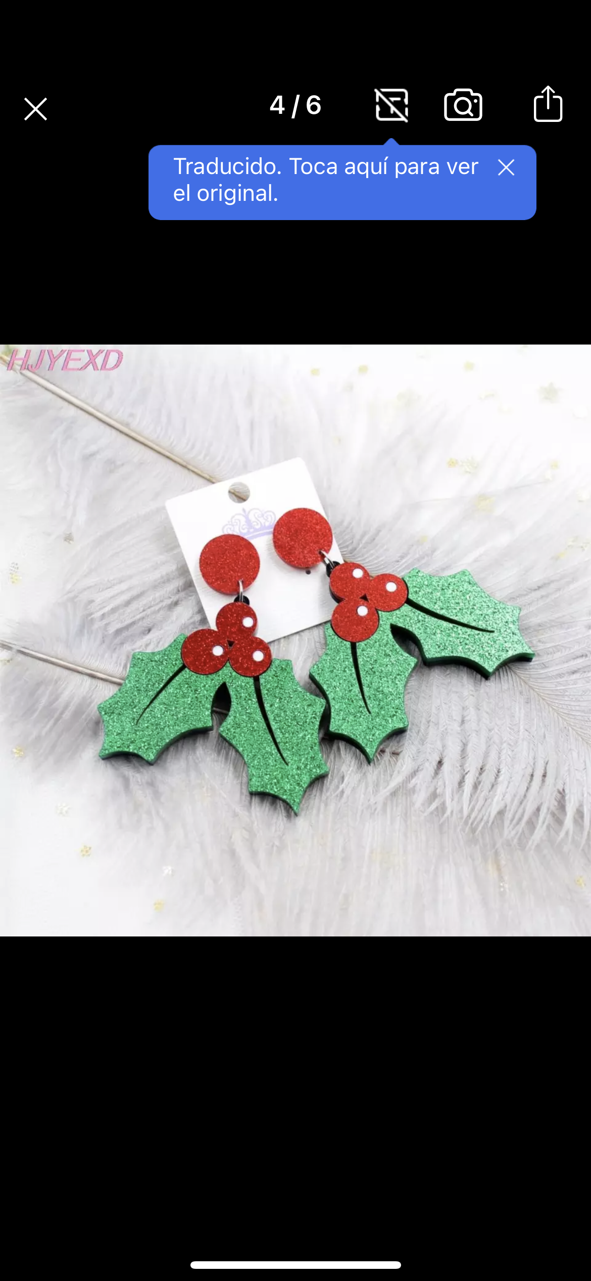 Glitter Mistletoe Christmas Earrings