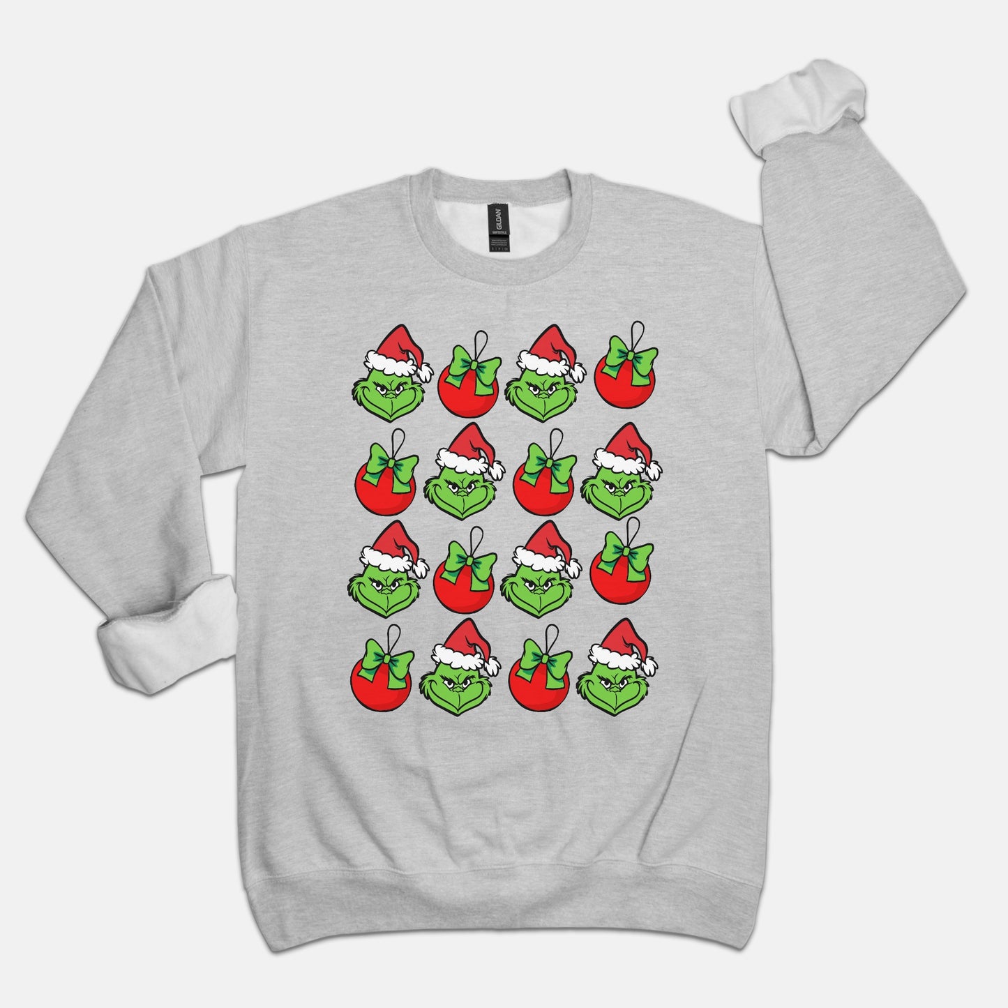 Green Christmas Monster Holiday Ornament Crewneck Sweatshirt