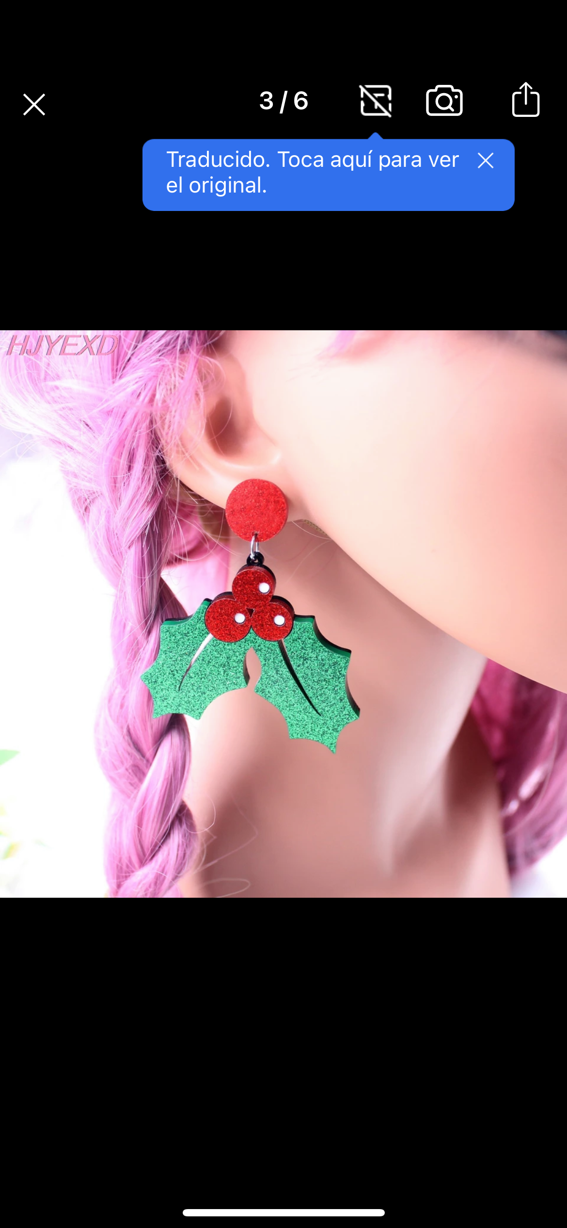 Glitter Mistletoe Christmas Earrings