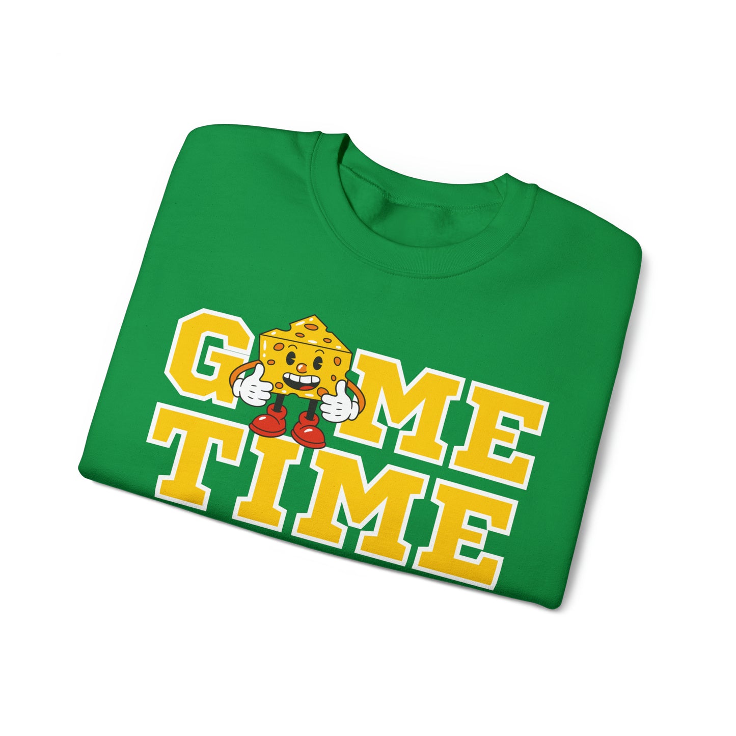 Game Time Cheesehead Crewneck, Green and Gold Football Fan Sweatshirt, Green Bay Packers Team Shirt, Cute Wisconsin Girl Apparel