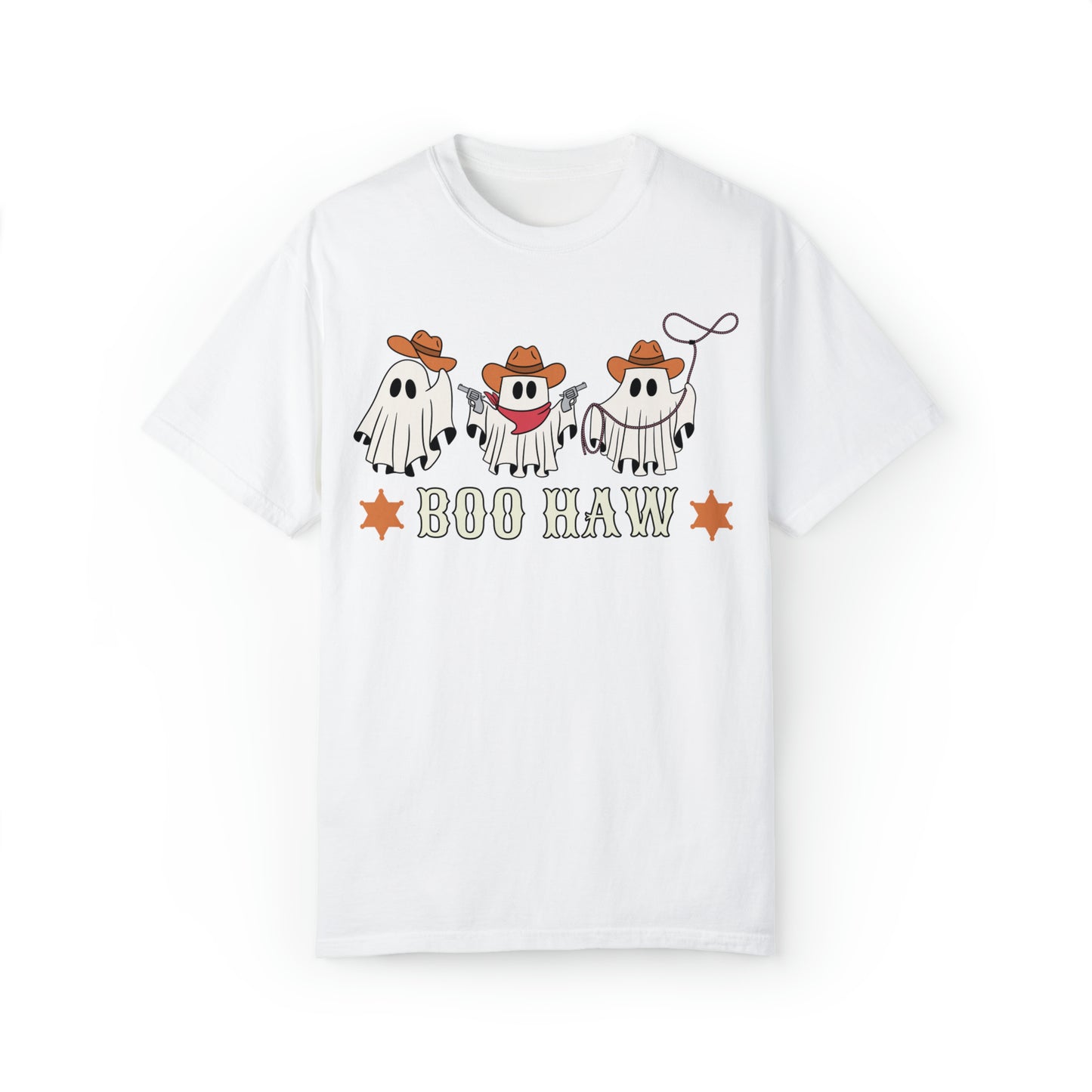 Country Western Cowboy Ghosts Tee - 'Boo Haw' Comfort Colors T-Shirt