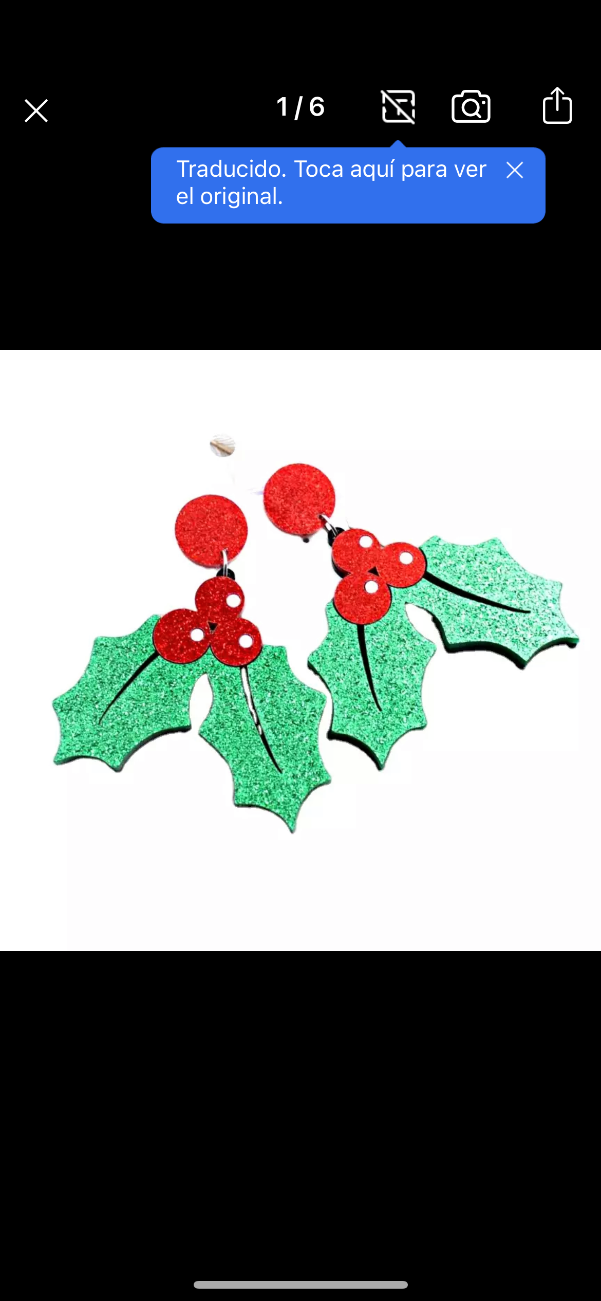 Glitter Mistletoe Christmas Earrings