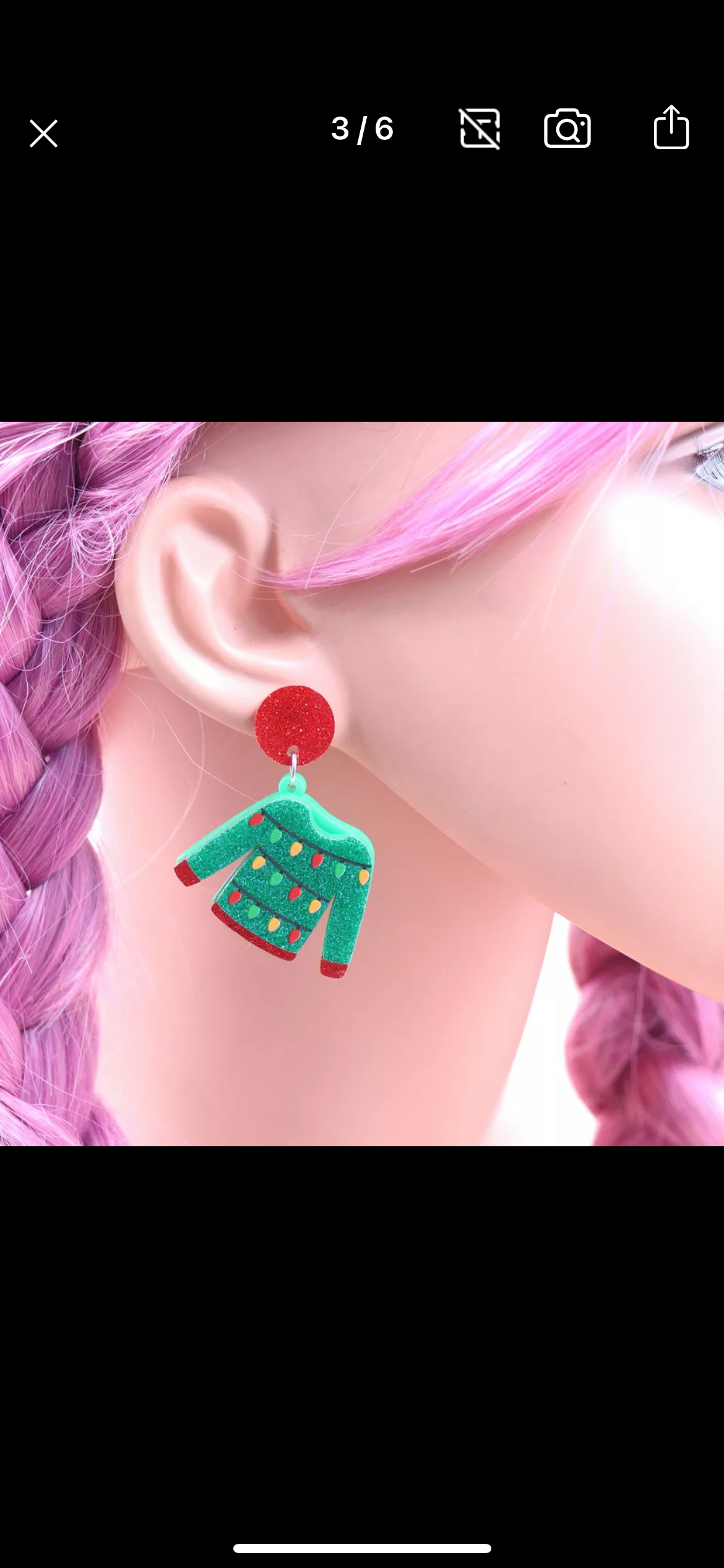 Festive Ugly Christmas Sweater Glitter Earrings