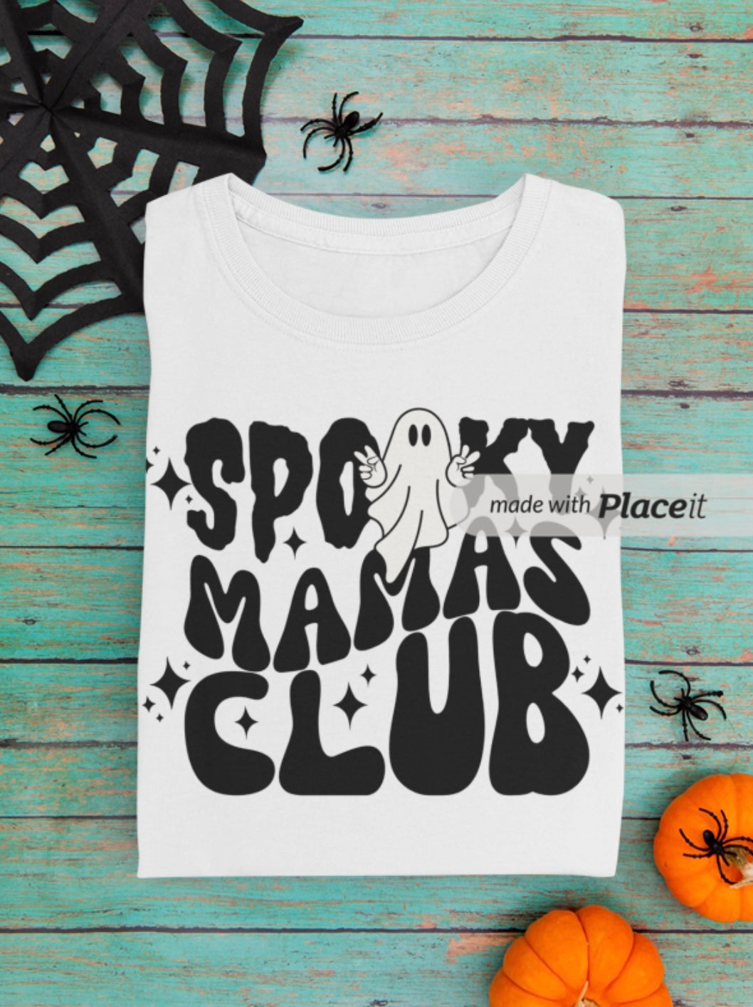 Spooky Mamas Club Tee - Retro Ghost Comfort Colors T-Shirt