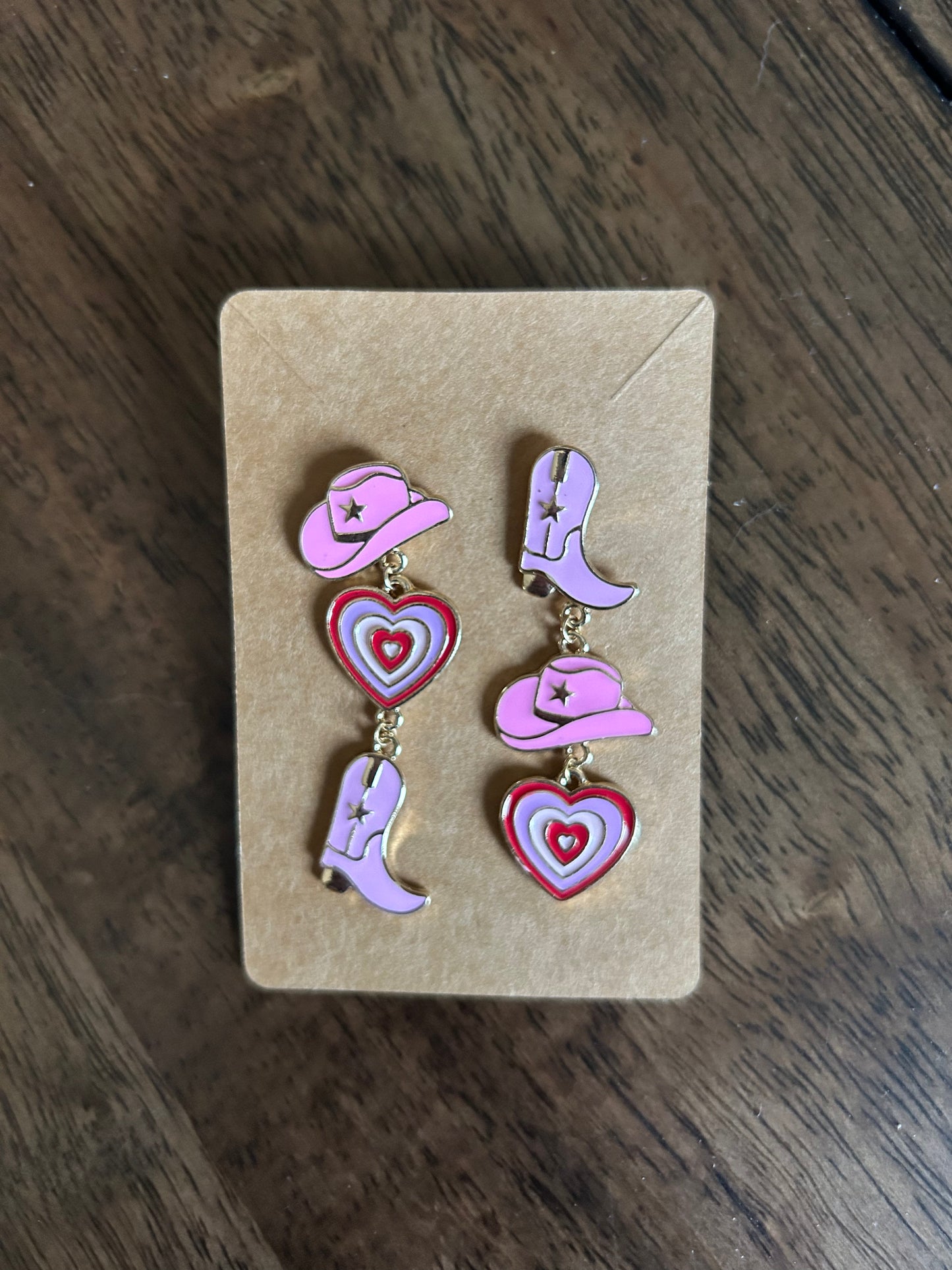 Pink Cowgirl Drop Earrings