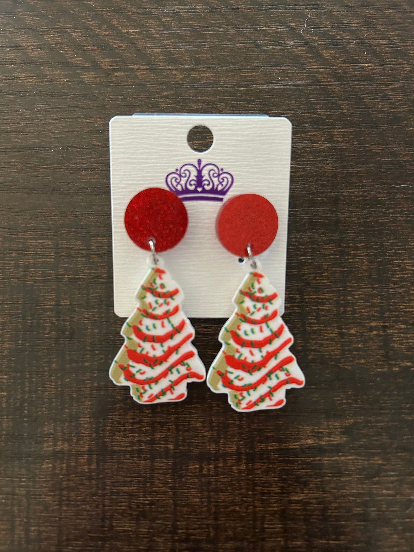 Christmas Little Debbie Snack Tree Cake Earrings