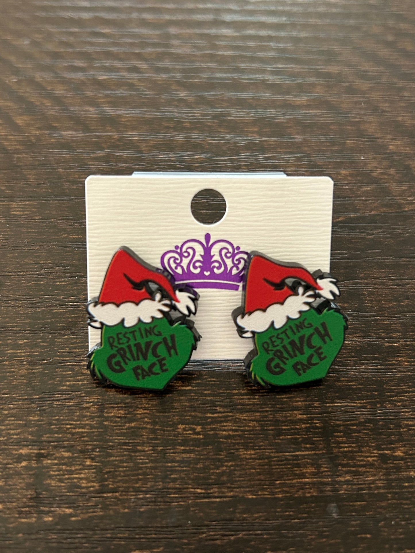 Green Monster Christmas Holiday Stud Earrings