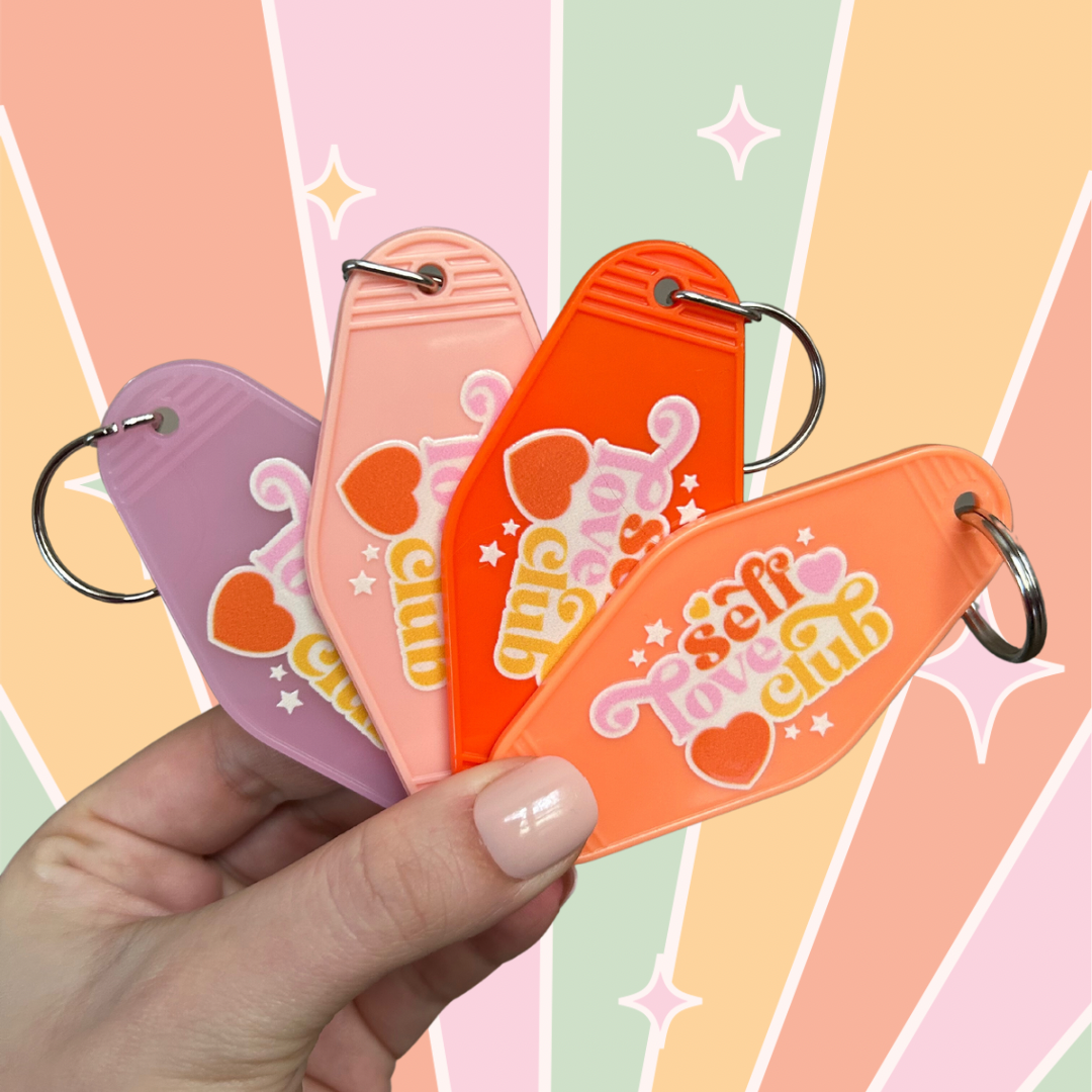 ‘Self Love Club’ Vintage Motel Keychain