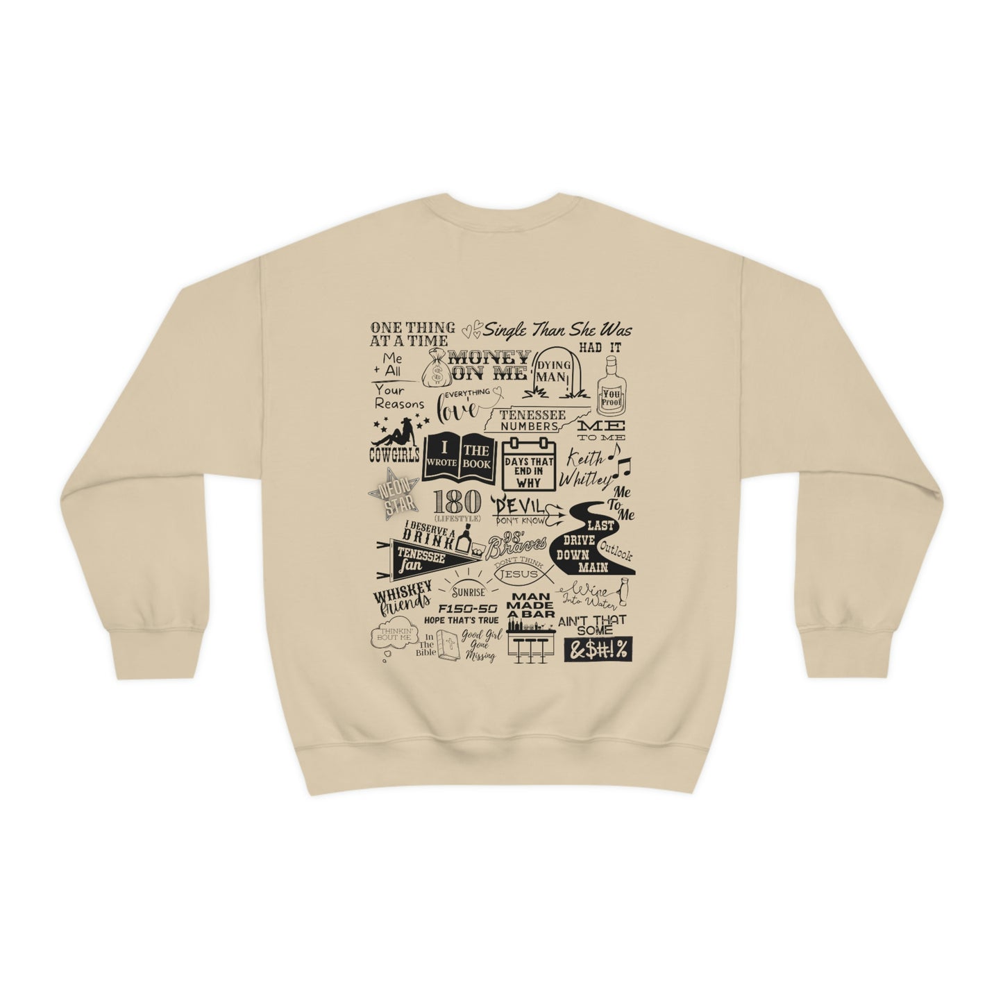 Distressed Vintage Long Horn Country Music Crewneck, Western Concert Sweatshirt