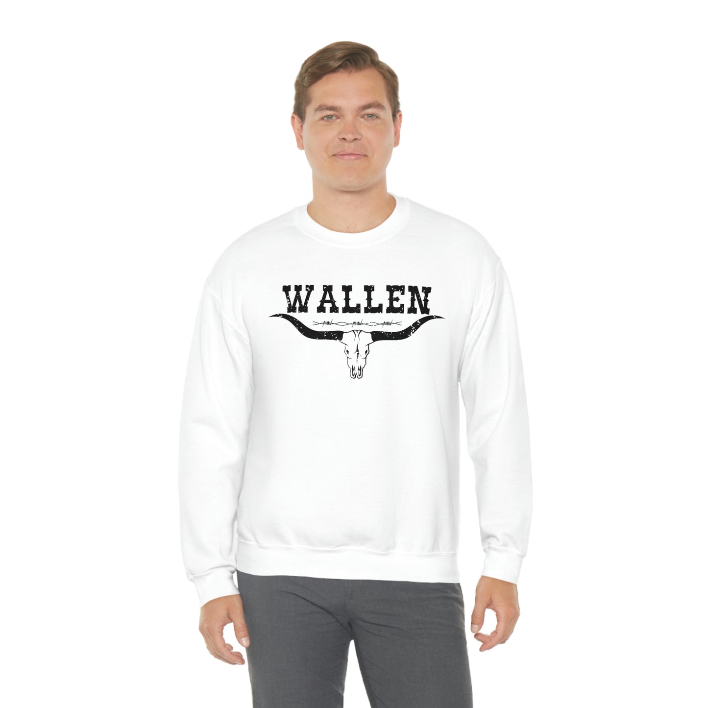 Distressed Vintage Long Horn Country Music Crewneck, Western Concert Sweatshirt