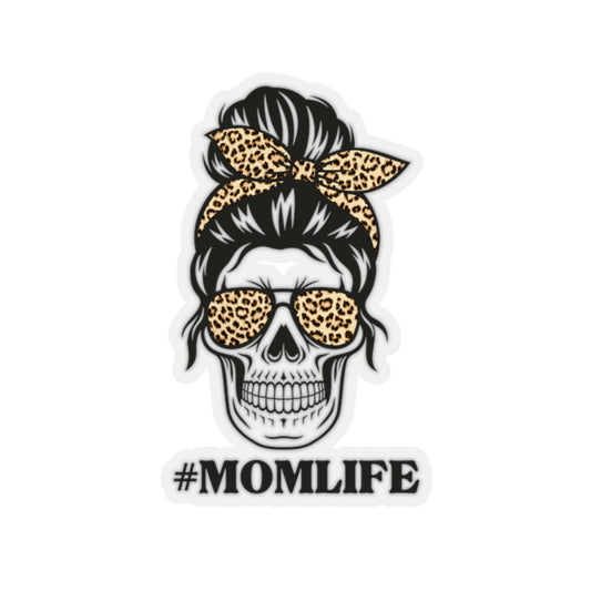 #MOMLIFE Leopard Skull Kiss-Cut Sticker