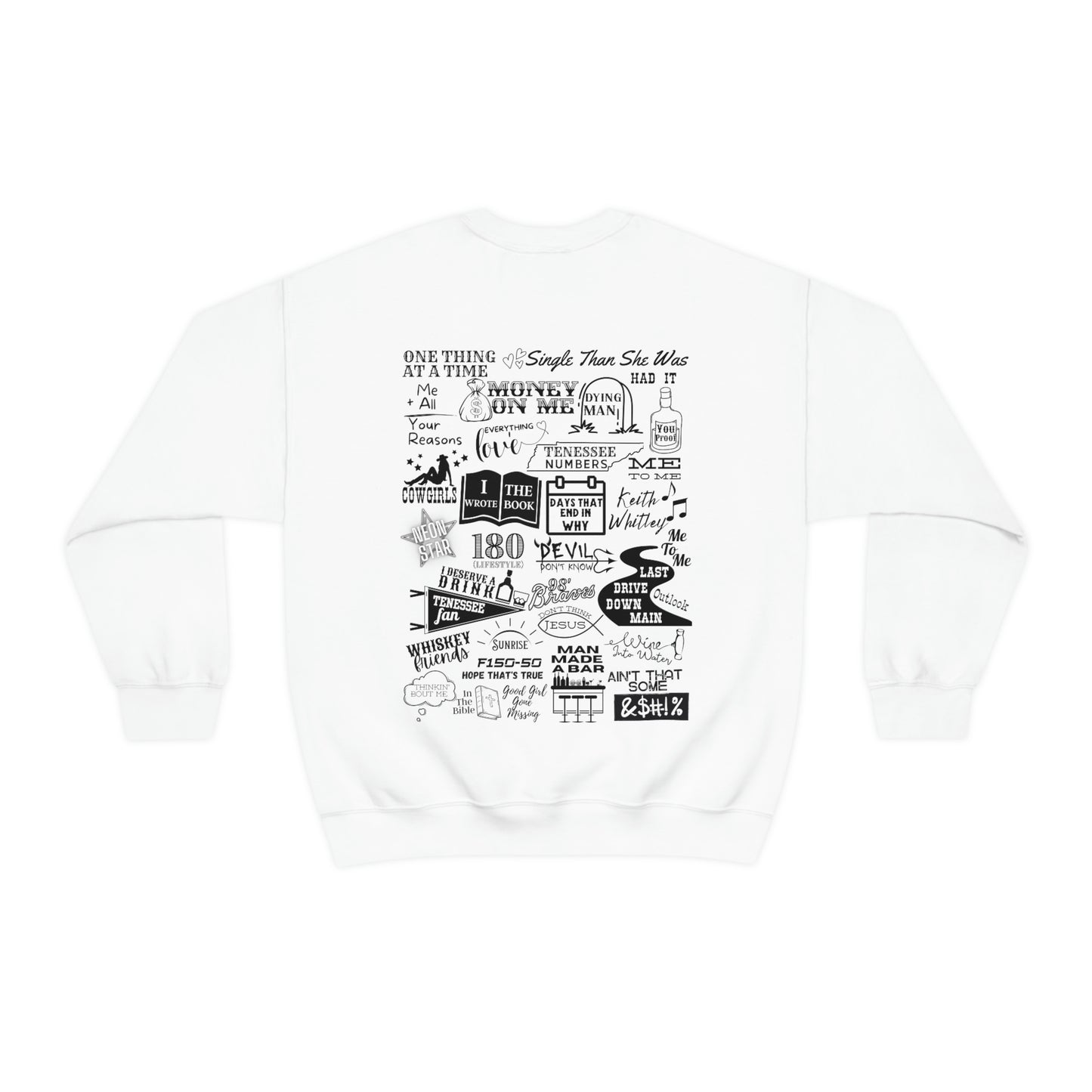 Wall Western Country Music Crewneck, One Thing Album Collage Sweatshirt