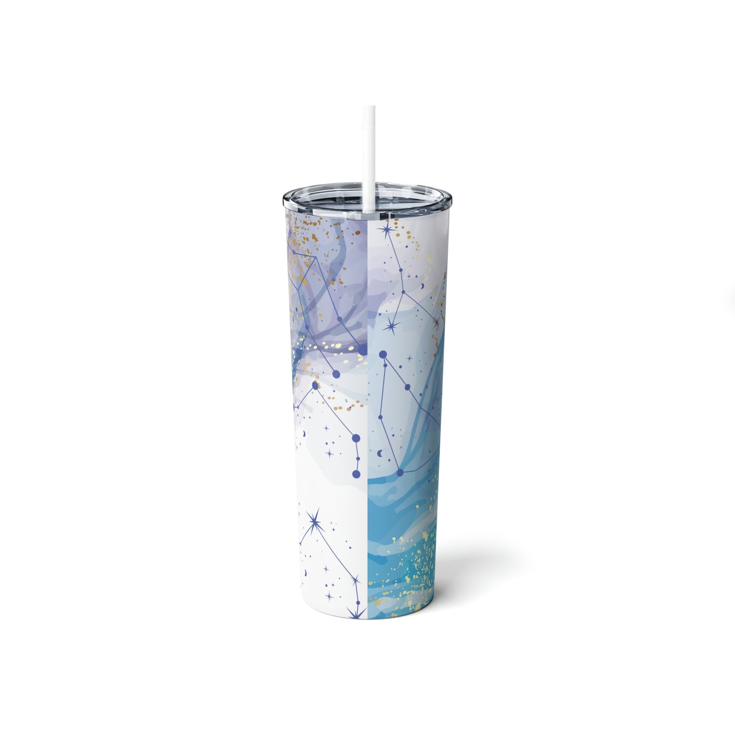 20oz Watercolor Astrology Skinny Tumbler, Zodiac Sign Stainless Steel Cup