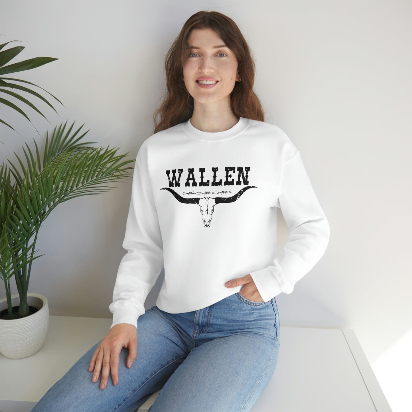 Distressed Vintage Long Horn Country Music Crewneck, Western Concert Sweatshirt