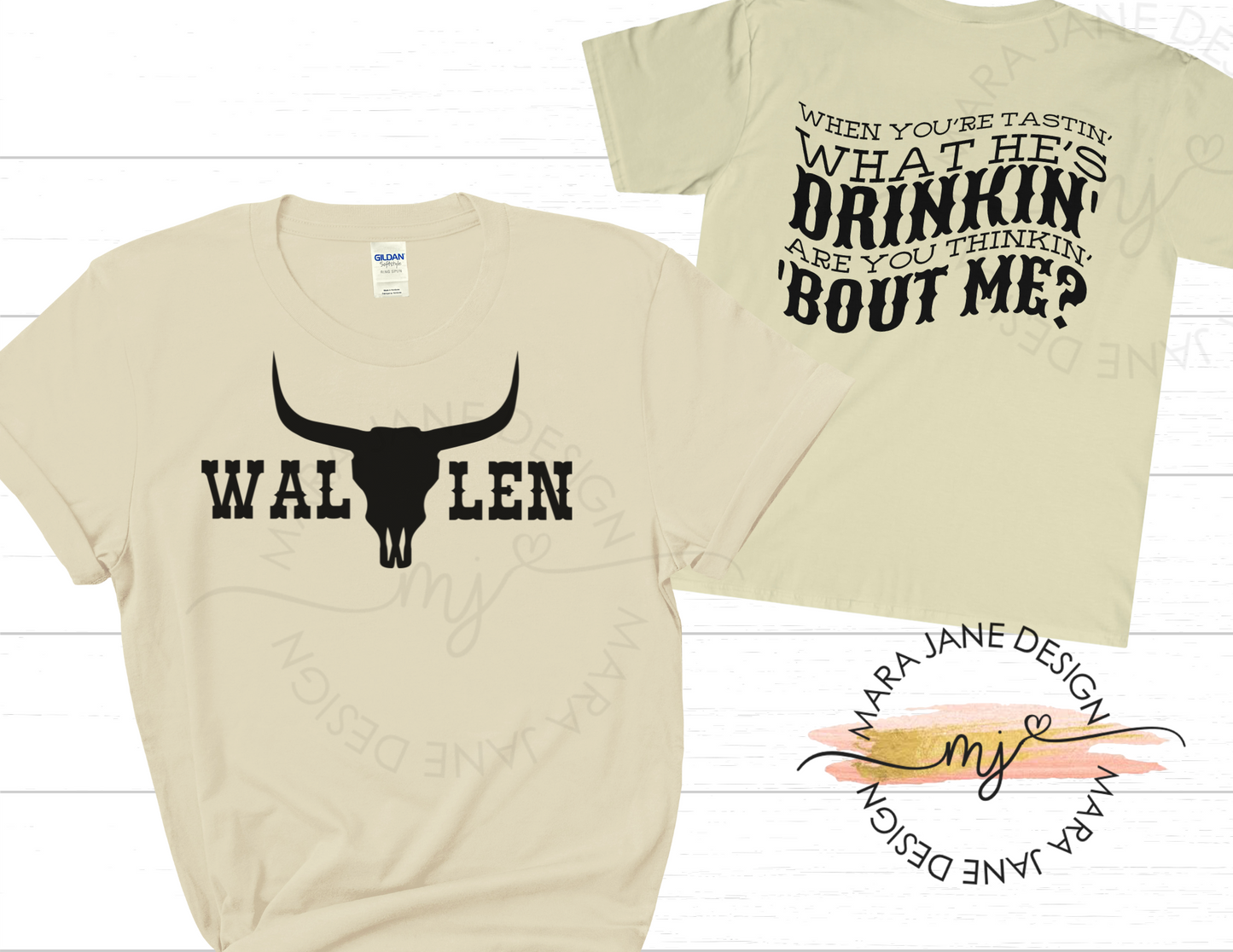 Country Music Long Horn T-Shirt, Thinking ‘Bout Me Country Music Lyrics Tee