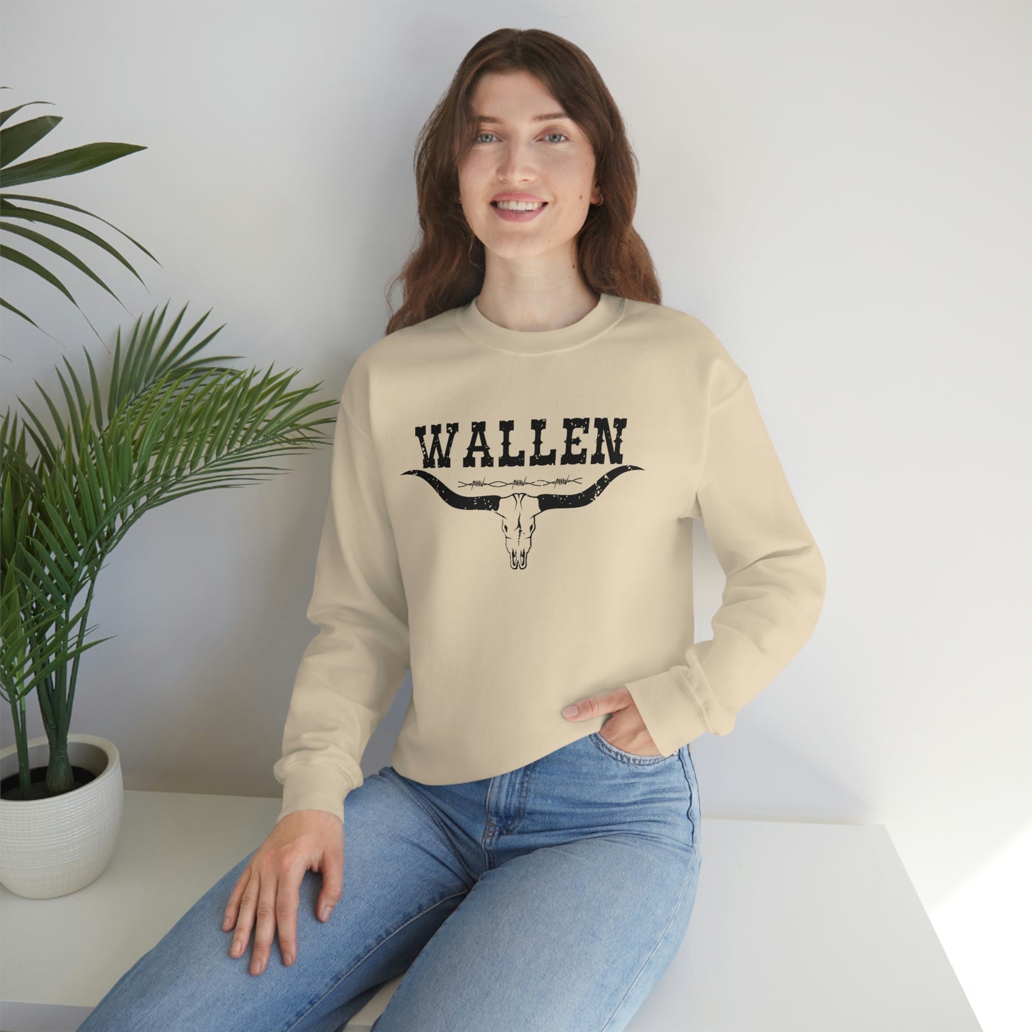 Distressed Vintage Long Horn Country Music Crewneck, Western Concert Sweatshirt